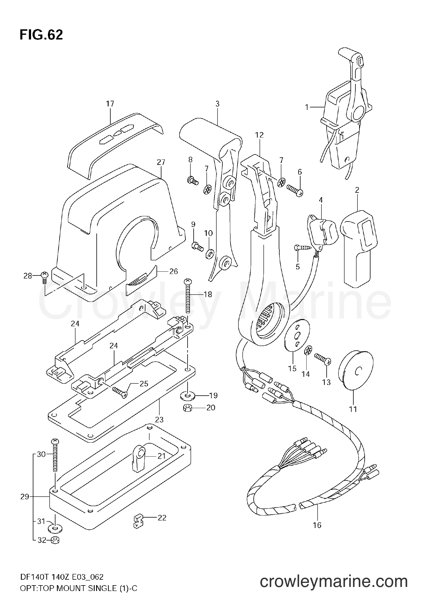 Suzuki Marine DF140T - OPT:TOP MOUNT SINGLE (1)(MODEL:05~)