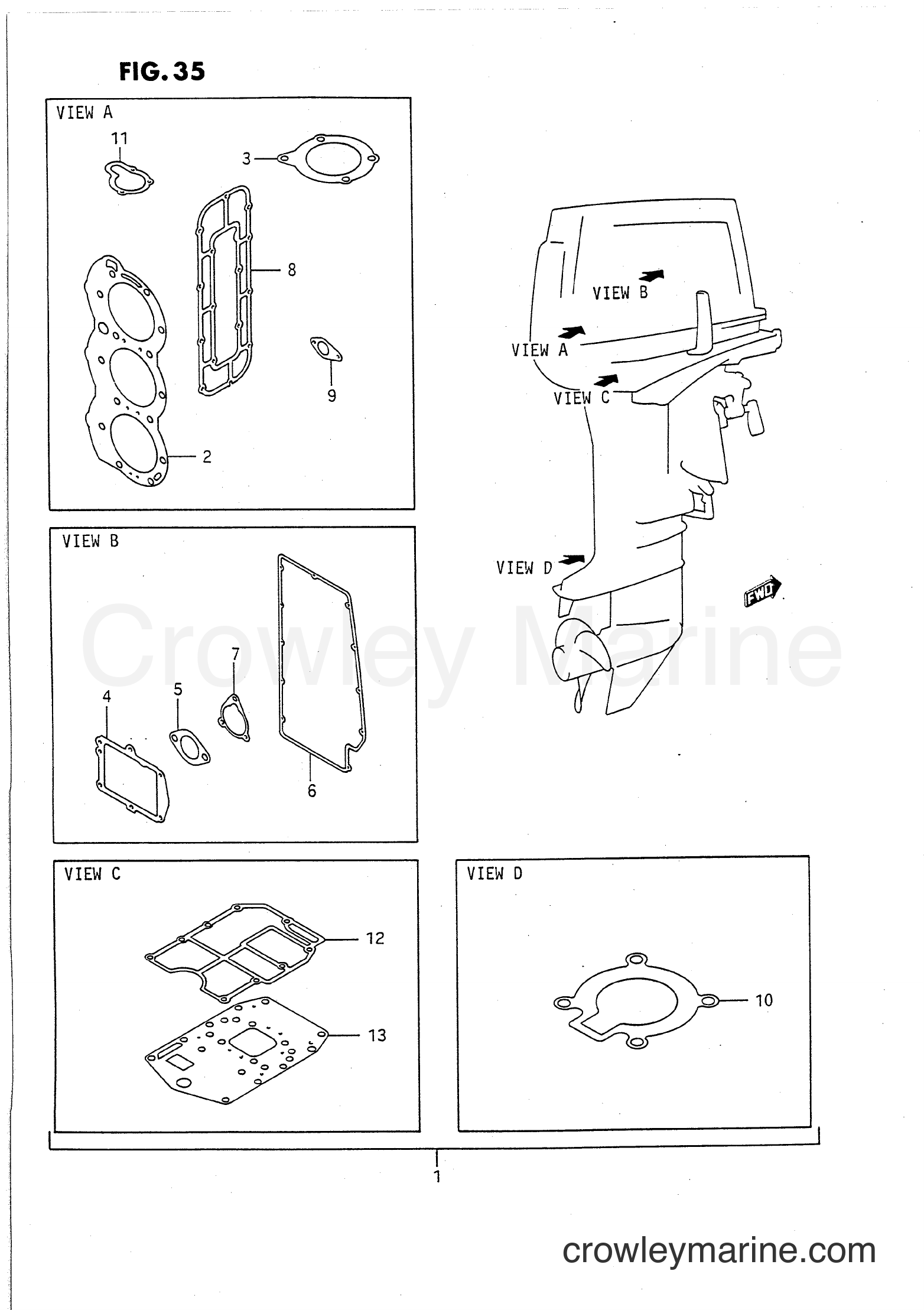 Suzuki Marine PU85 - OPT : GASKET SET