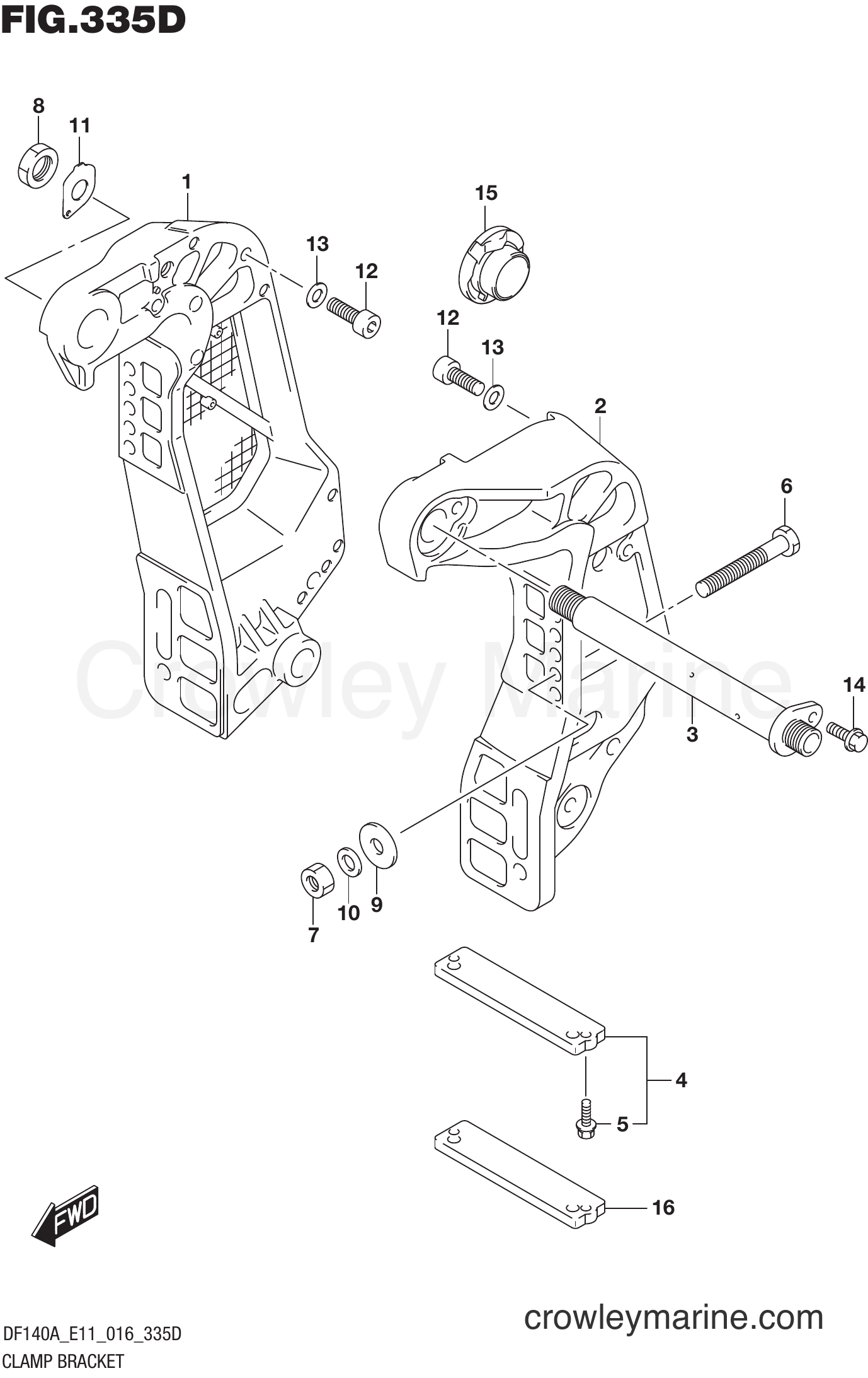 Suzuki Marine DF140AZ 610001~ - CLAMP BRACKET (DF115AZ E11)