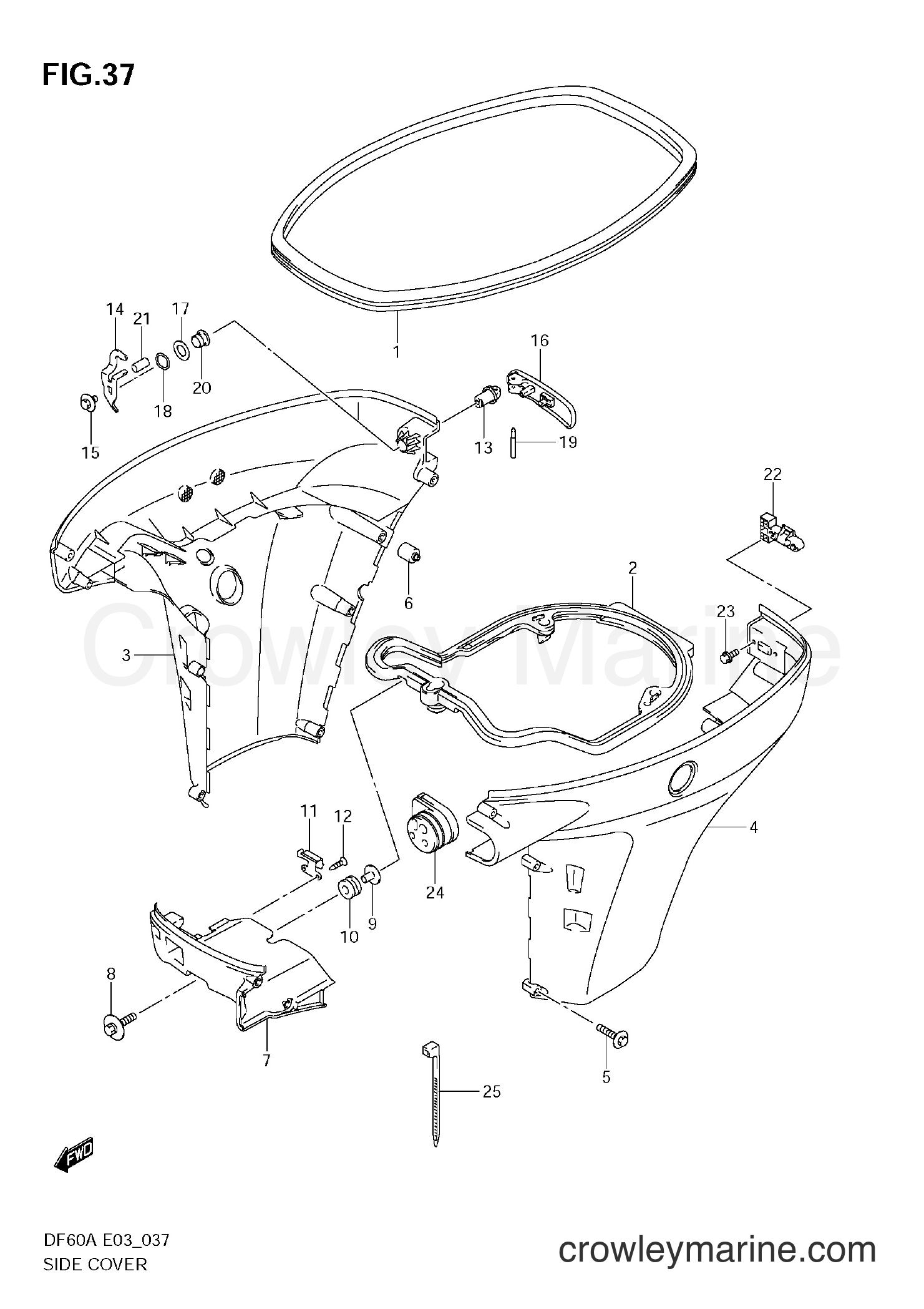 Suzuki Marine DF50A - SIDE COVER