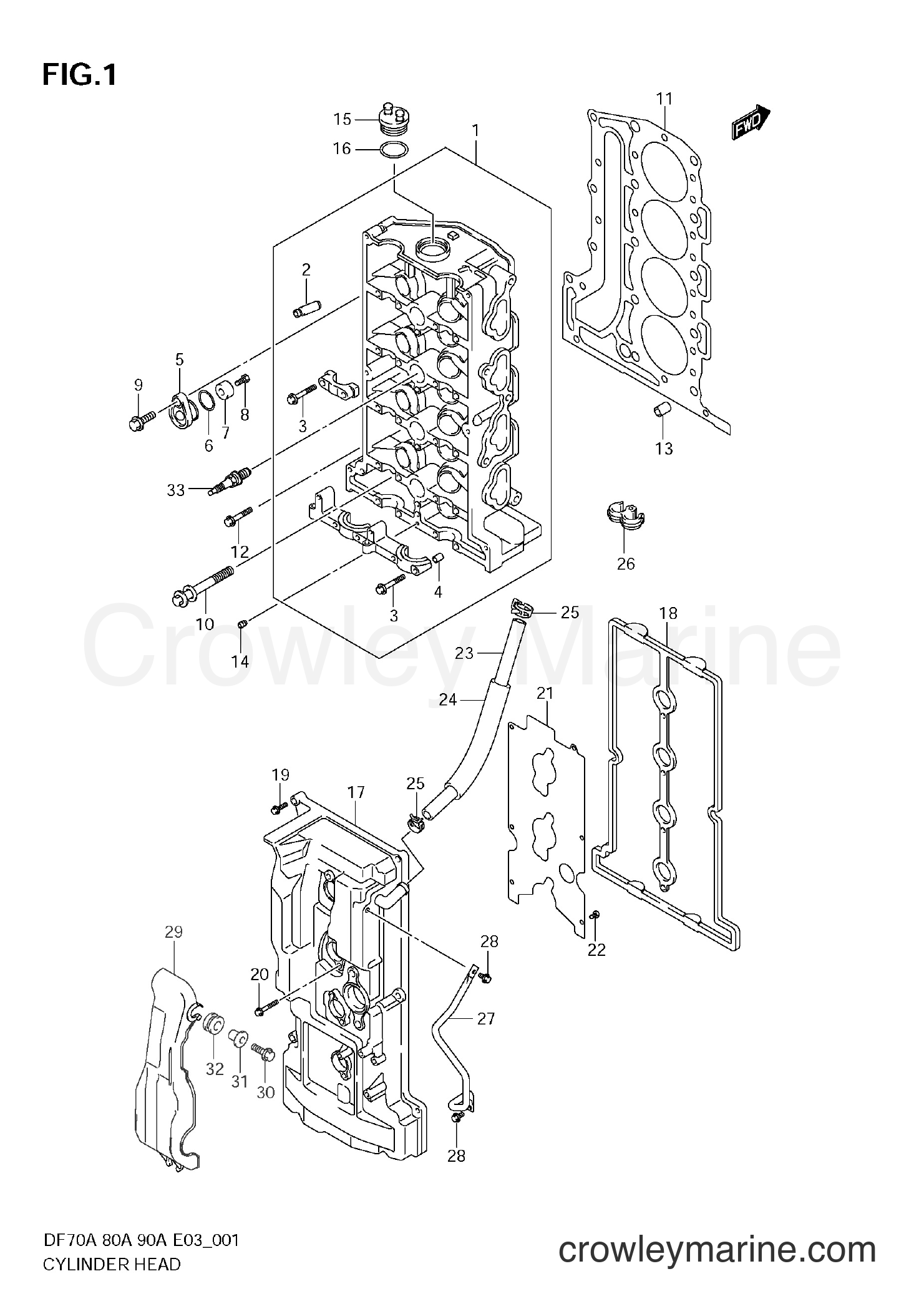 Suzuki Marine DF90A - CYLINDER HEAD