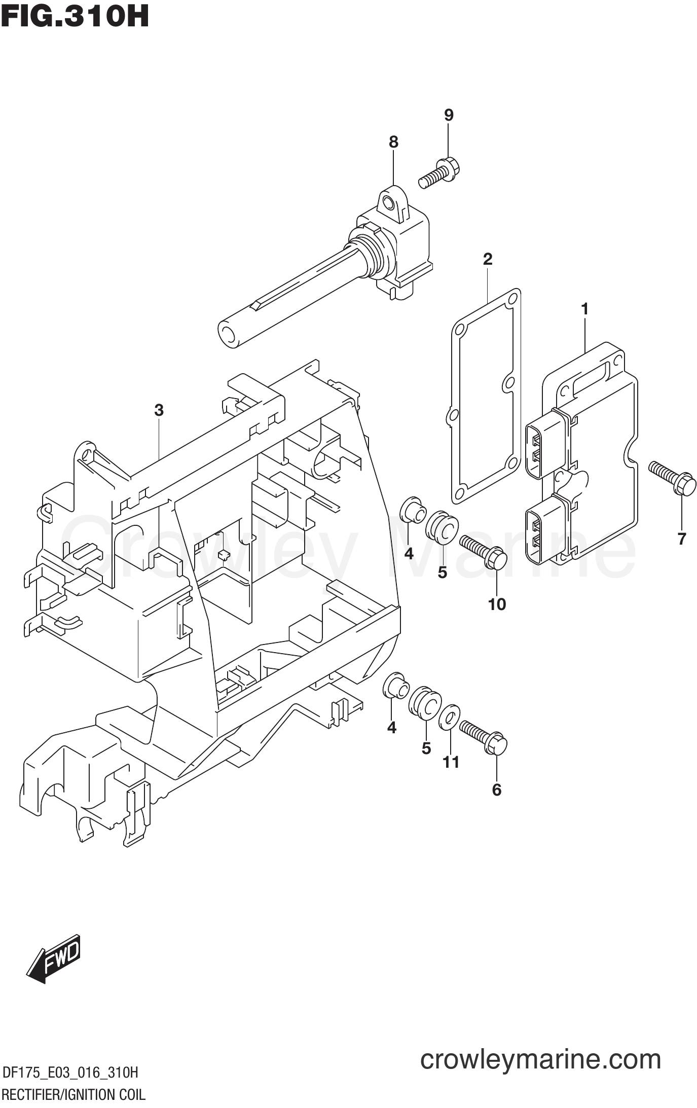 Suzuki Marine DF175T 610001~ - RECTIFIER/IGNITION COIL (DF175ZG E03)