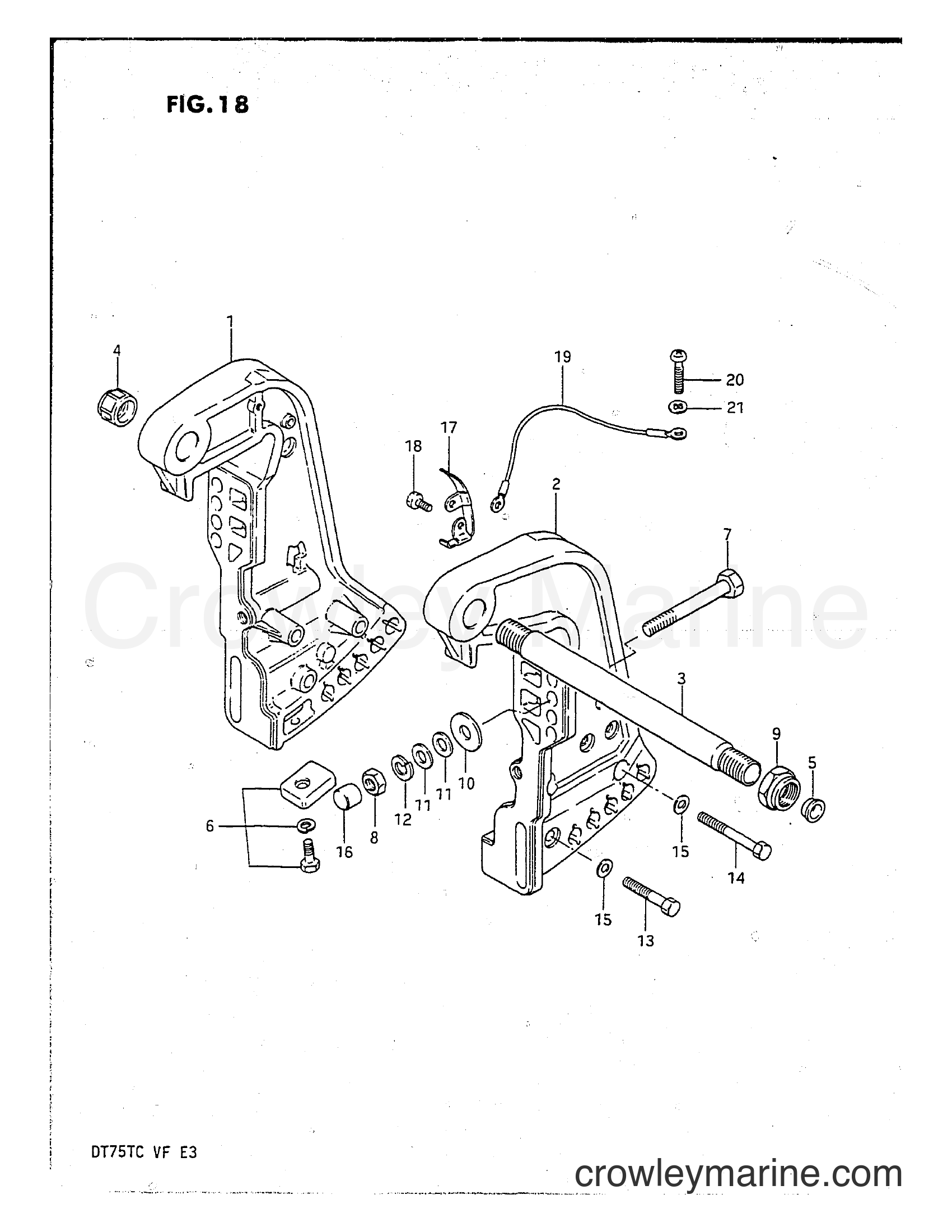 Suzuki Marine DT75 - CLAMP BRACKET (MODEL VE/VF)