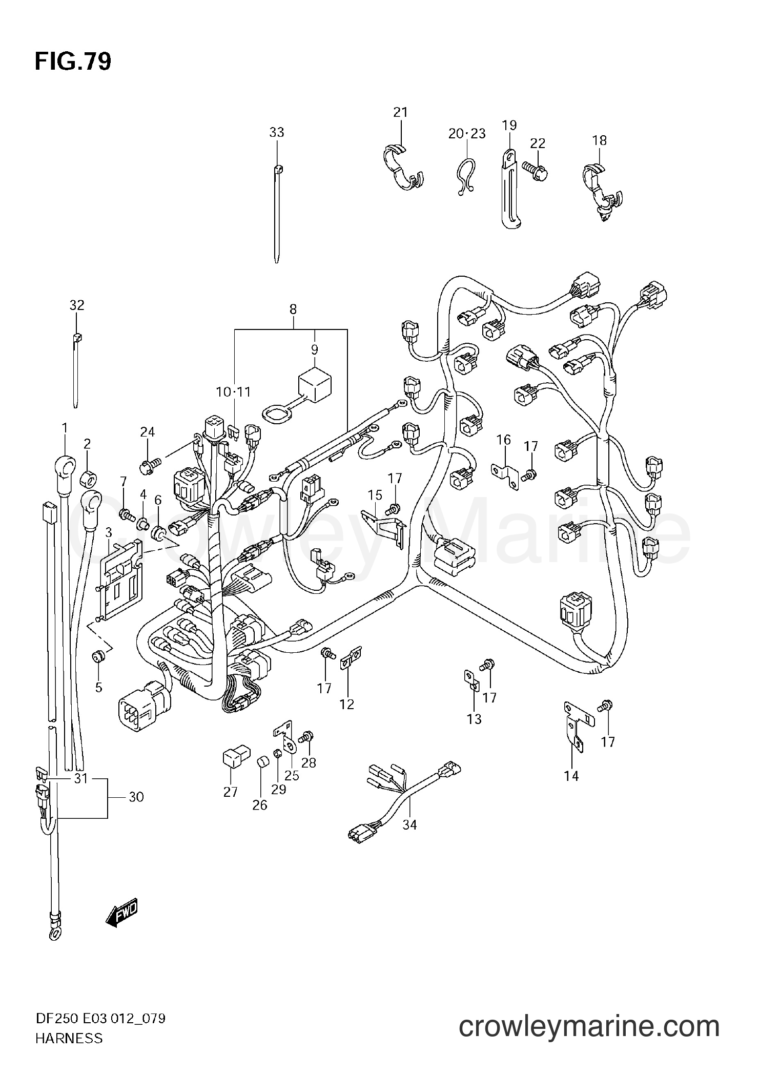 Suzuki Marine DF200 210001~ - HARNESS (DF200T E3)