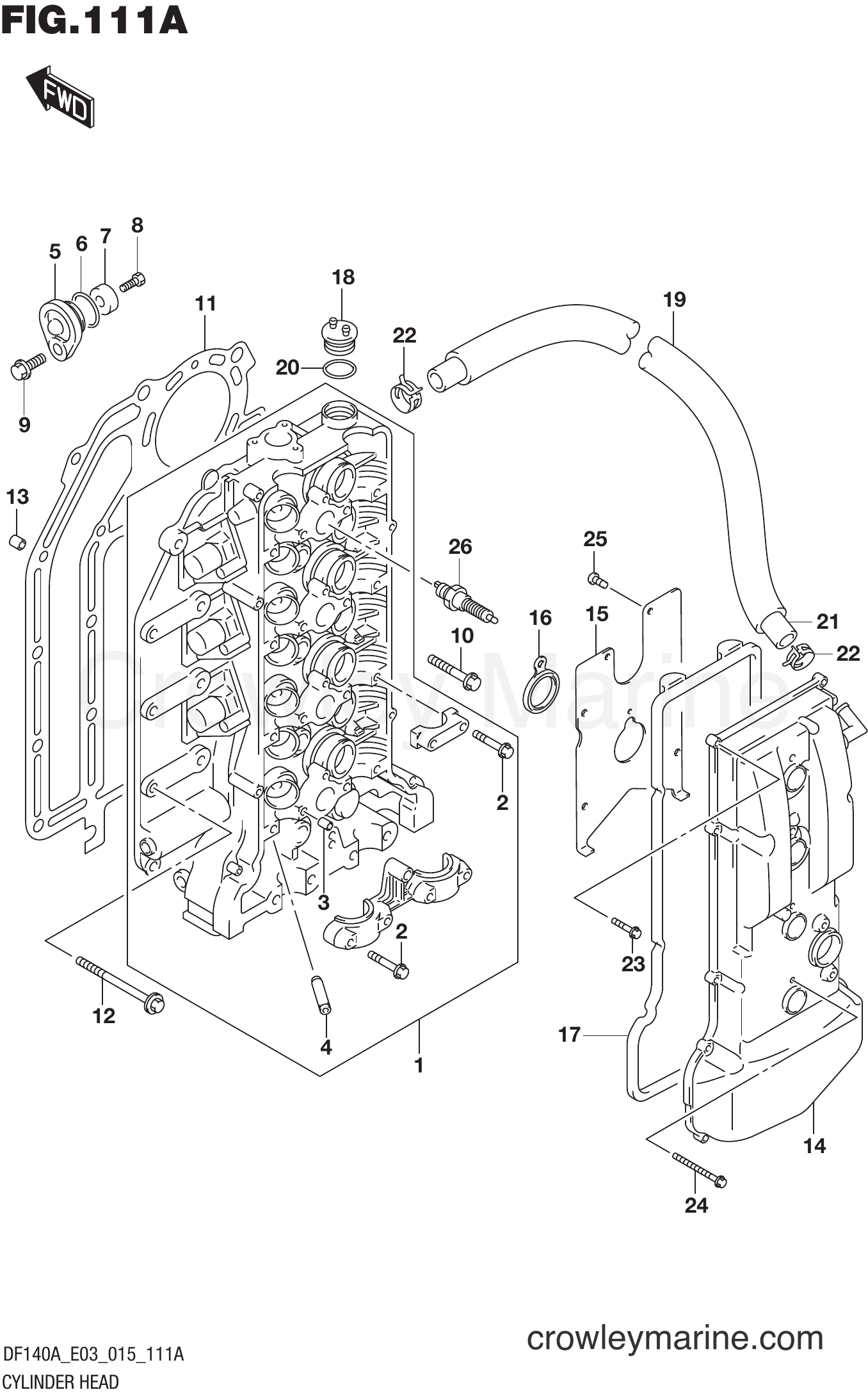 Suzuki Marine DF140A 510001~ - CYLINDER HEAD