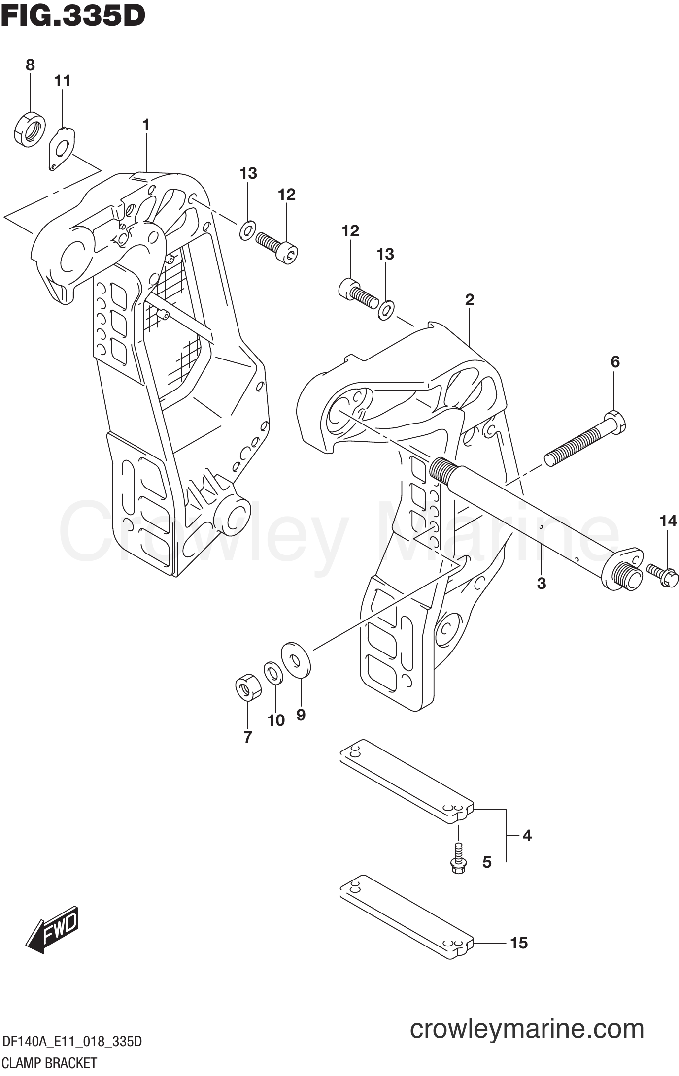 Suzuki Marine DF115AST 810001~ - CLAMP BRACKET (DF115AZ E11)