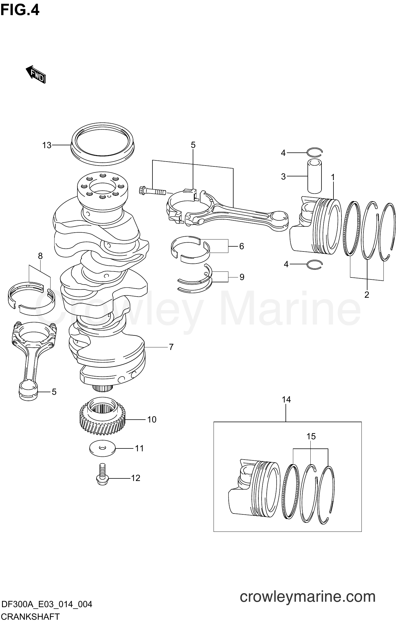 Suzuki Marine DF250AP 410001~ - CRANKSHAFT