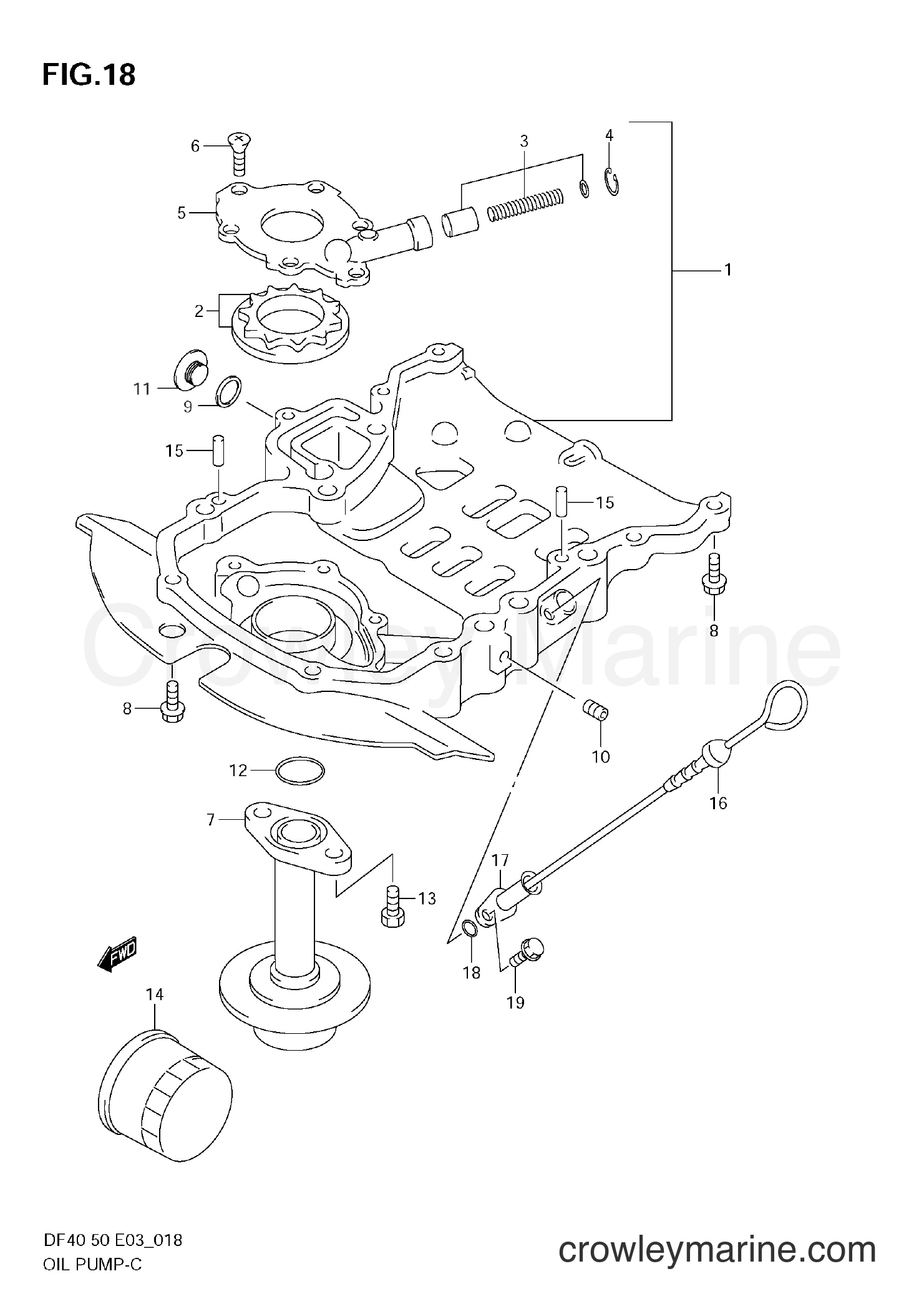 Suzuki Marine DF50 - OIL PUMP