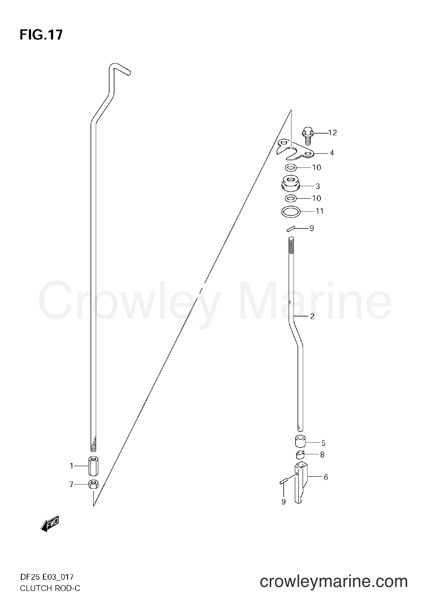 Suzuki Marine DF25 - CLUTCH ROD