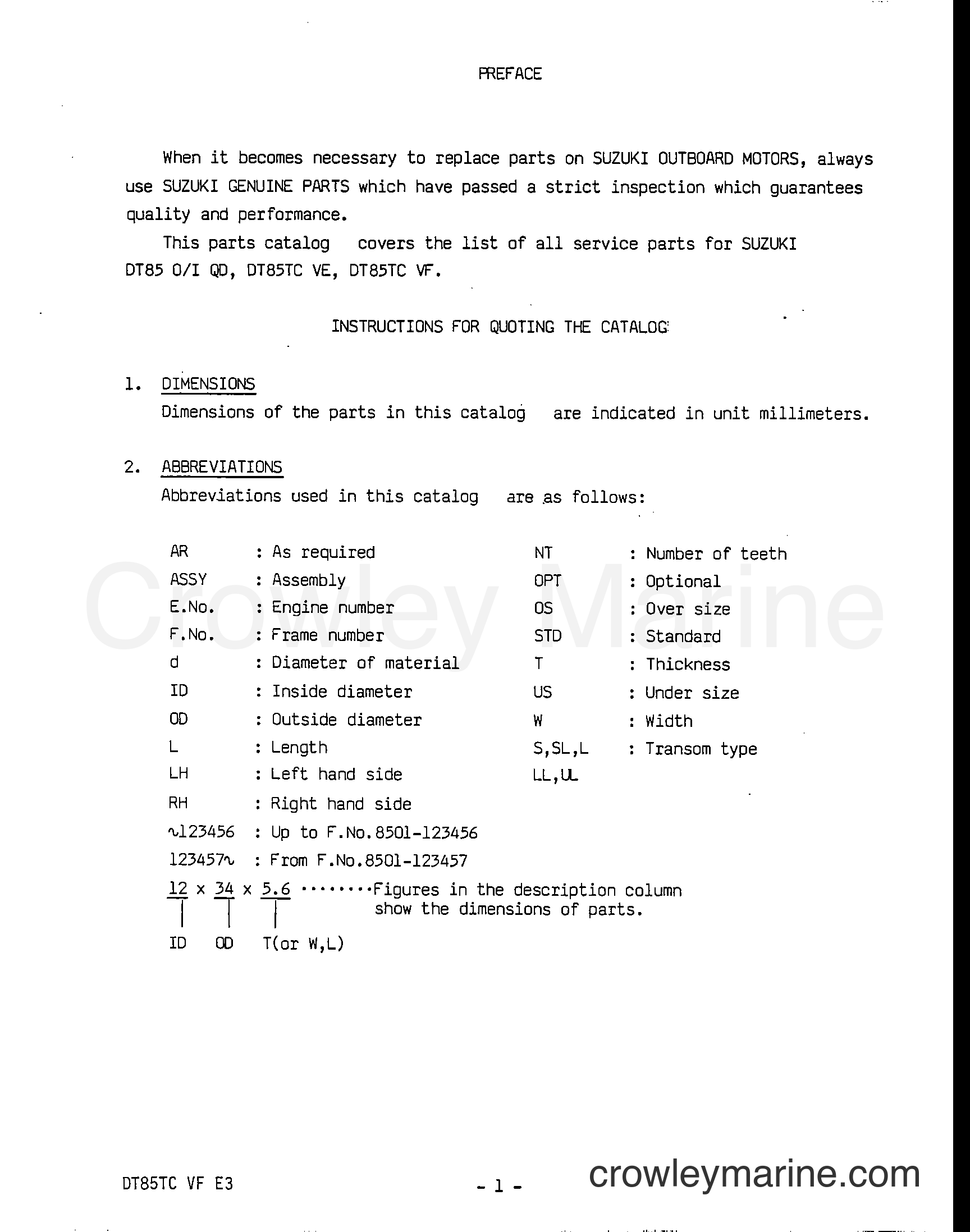 Suzuki Marine DT85 - PREFACE