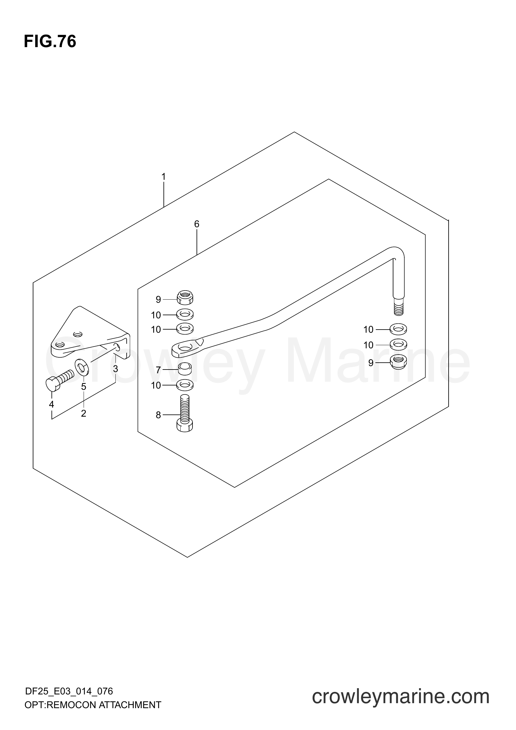 Suzuki Marine DF25 02503F-410001~ - OPT:REMOCON ATTACHMENT (DF25 E03)