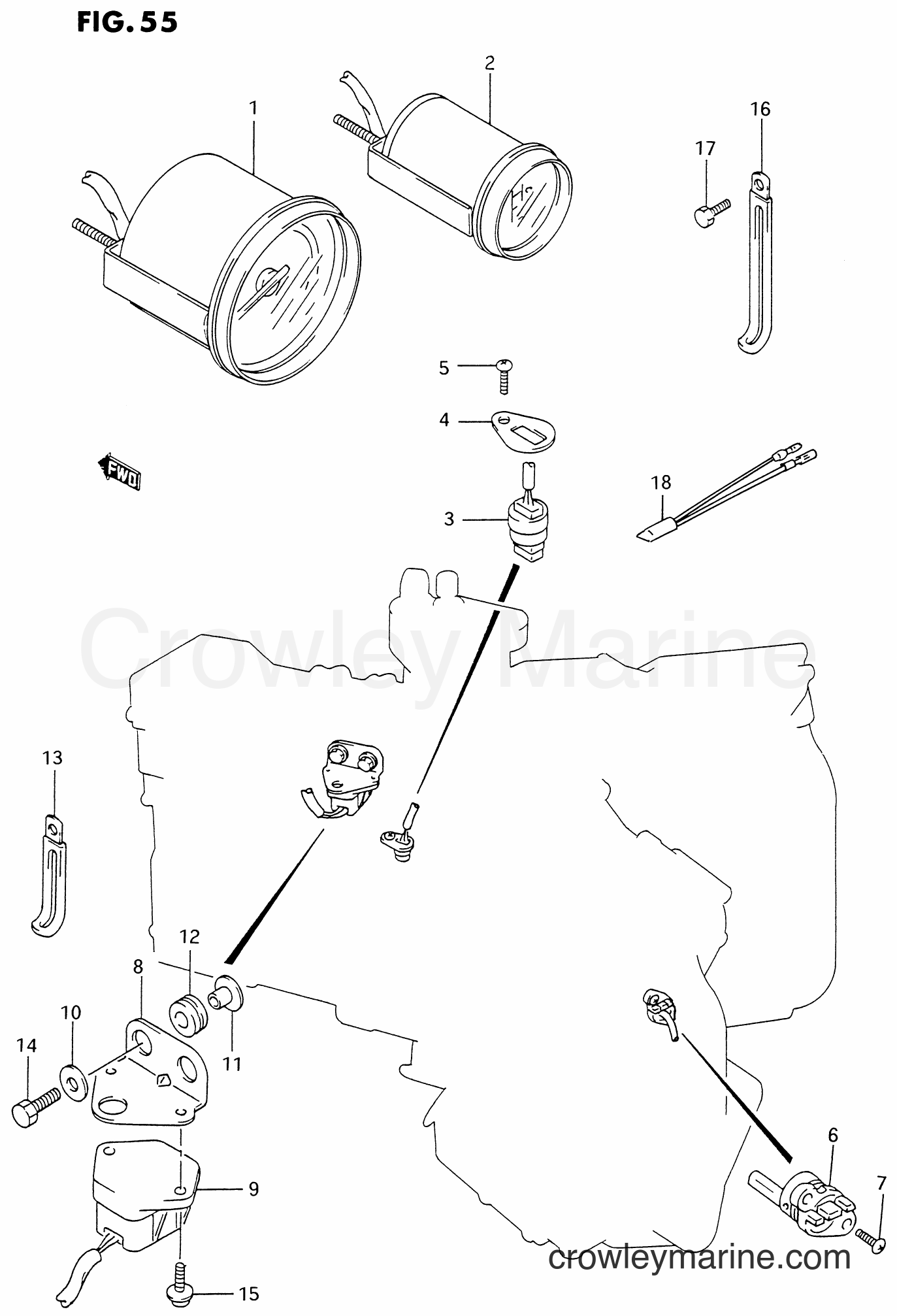 Suzuki Marine DT225 - SENSOR & METER (DT200EFI/150EFI ~MODEL:97)