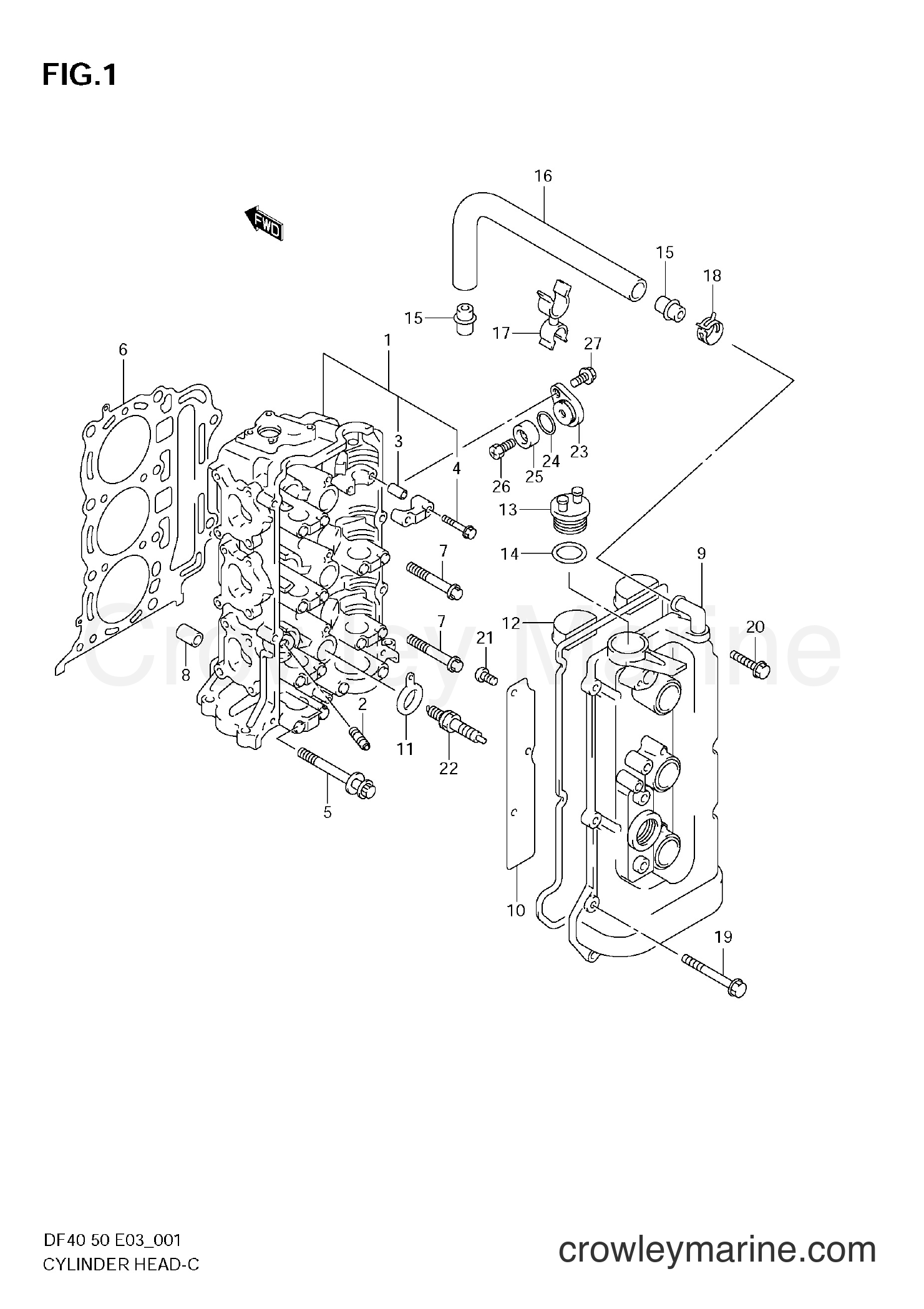 Suzuki Marine DF40 - CYLINDER HEAD