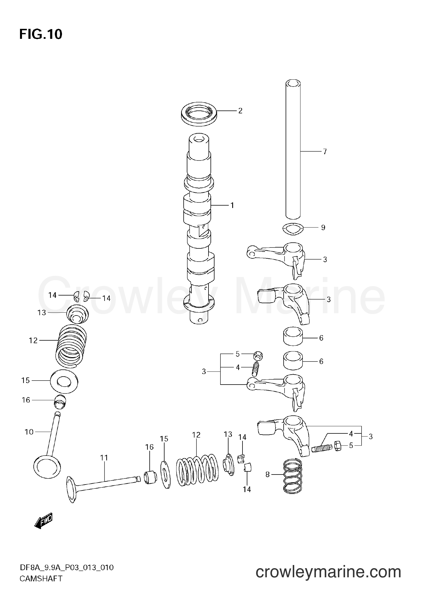 Suzuki Marine DF8A 310001~ - CAMSHAFT (DF9,9A E03)