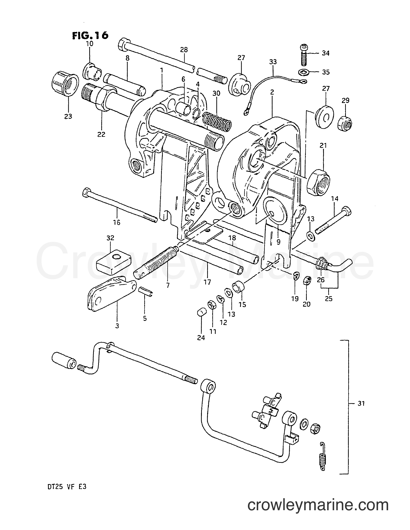 Suzuki Marine DT25 - CLAMP BRACKET