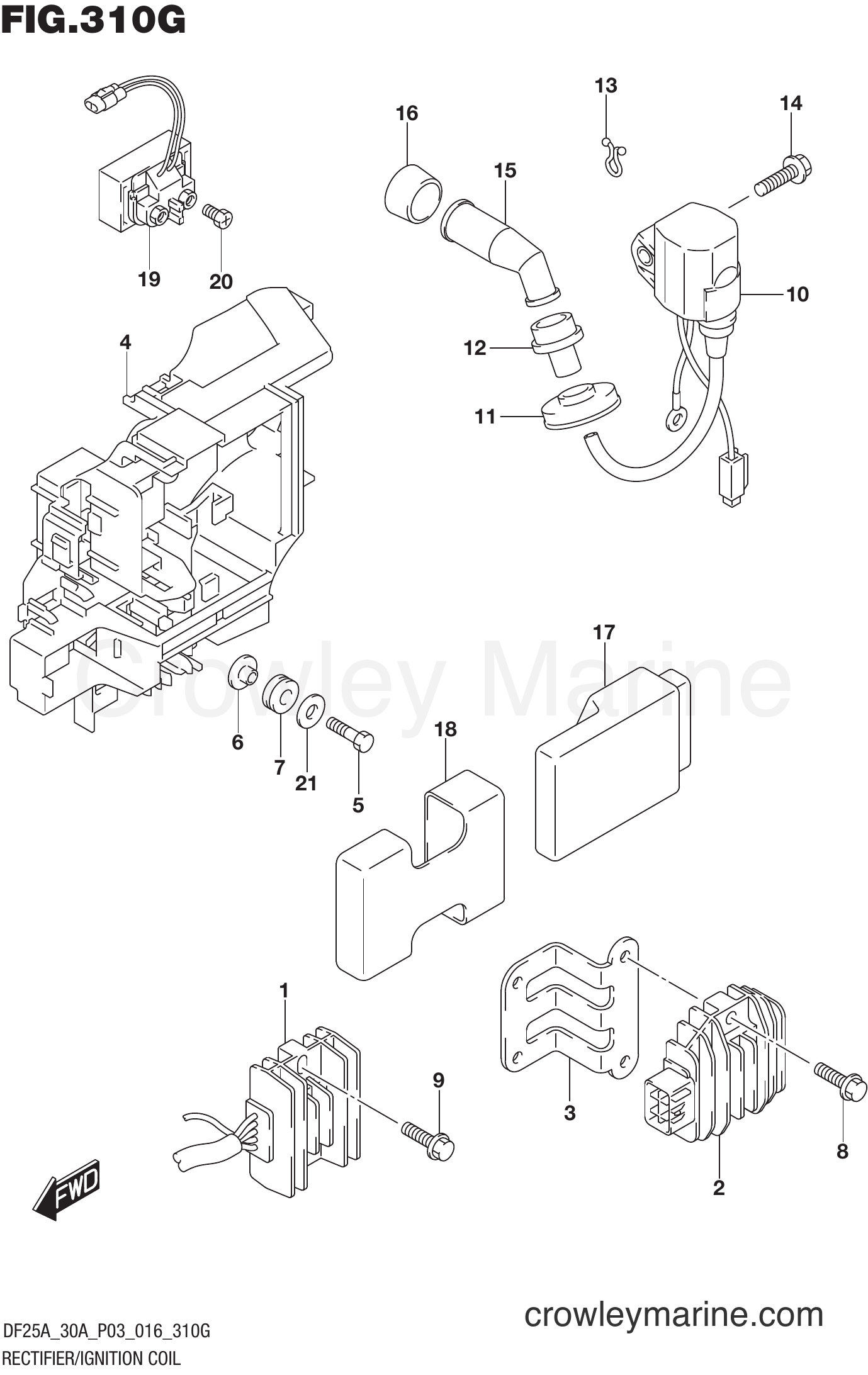 Suzuki Marine DF30A 610001~ - RECTIFIER/IGNITION COIL (DF30ATH P03)