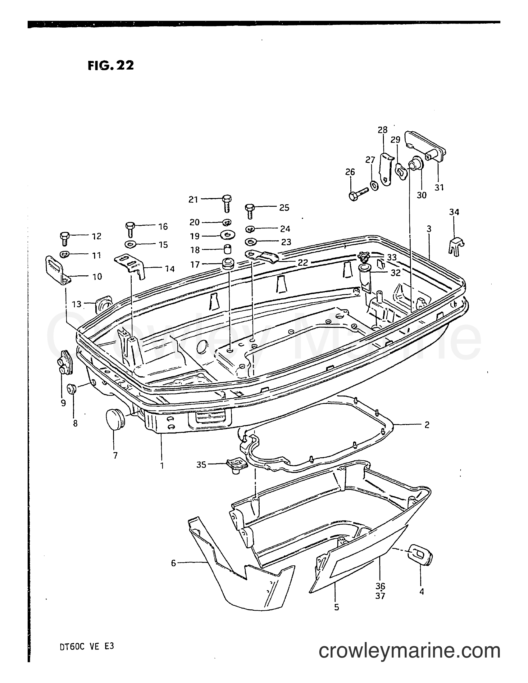 Suzuki Marine DT60C - LOWER COVER
