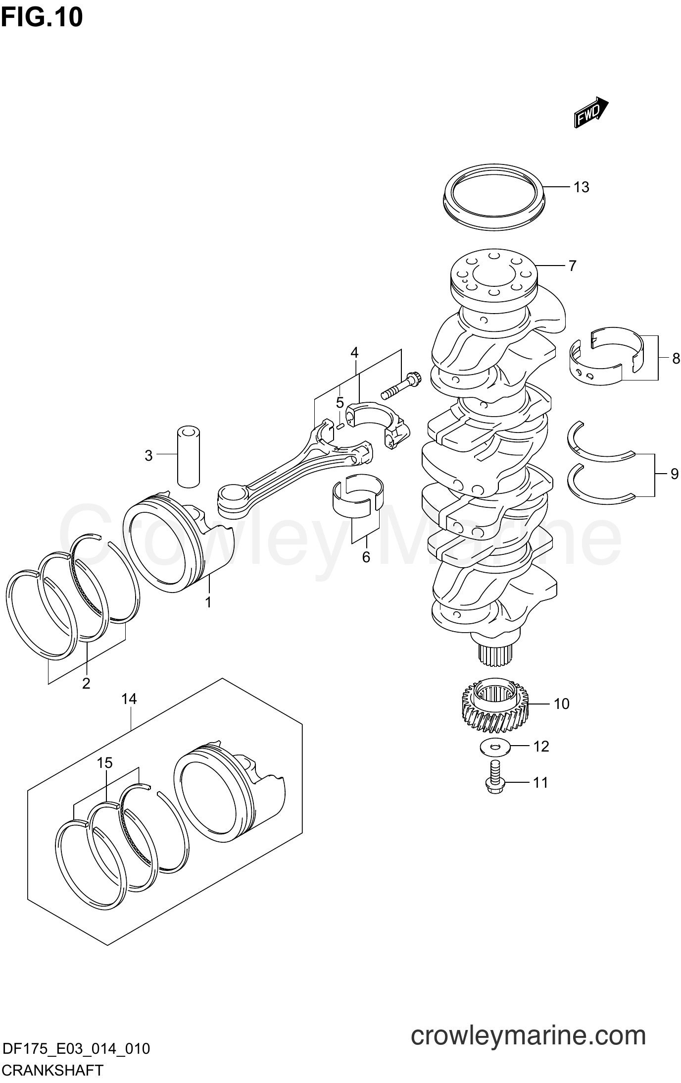 Suzuki Marine DF175ZG 41001~ - CRANKSHAFT