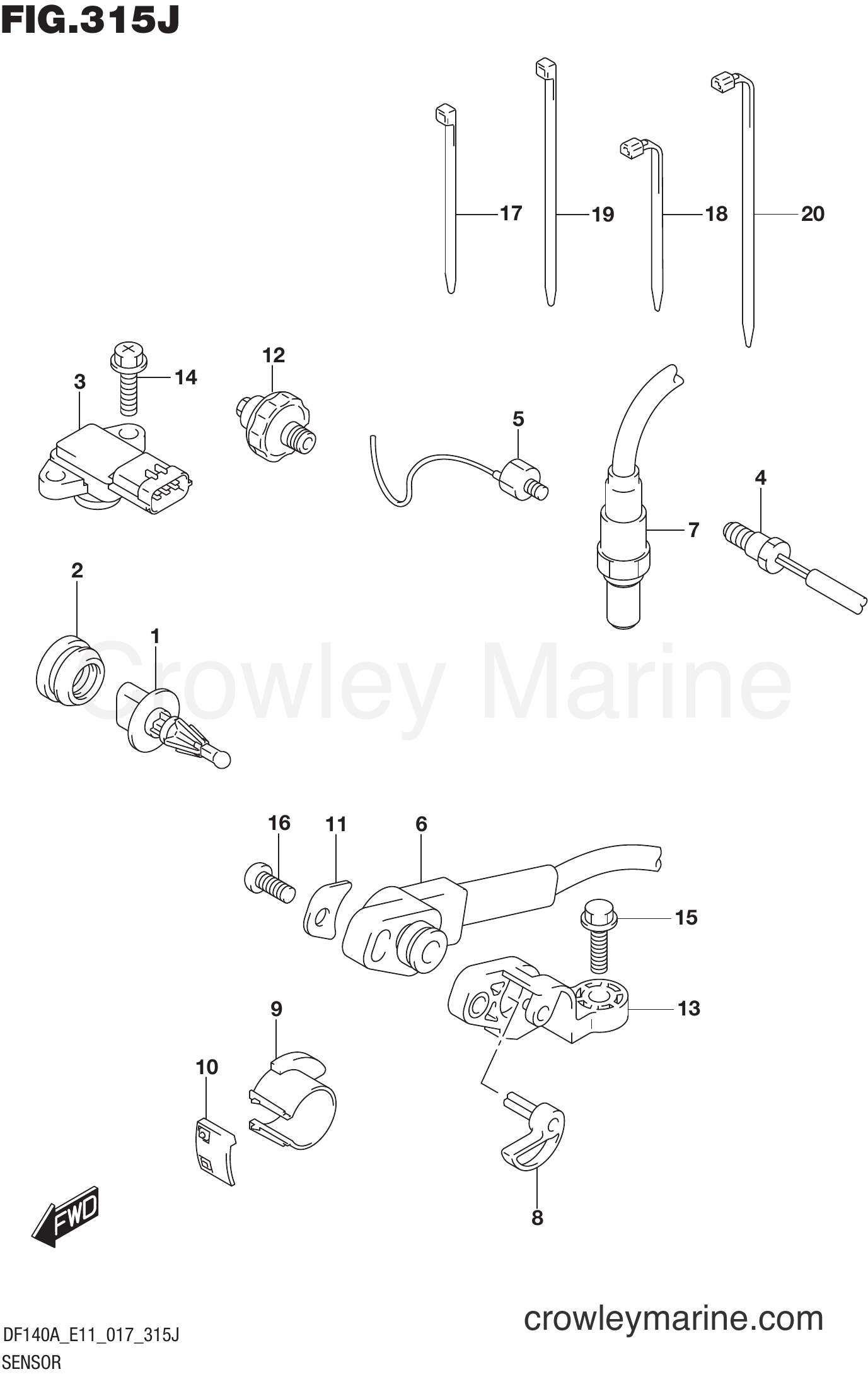 Suzuki Marine DF140AZ 710001~ - SENSOR (DF140AZ E40)