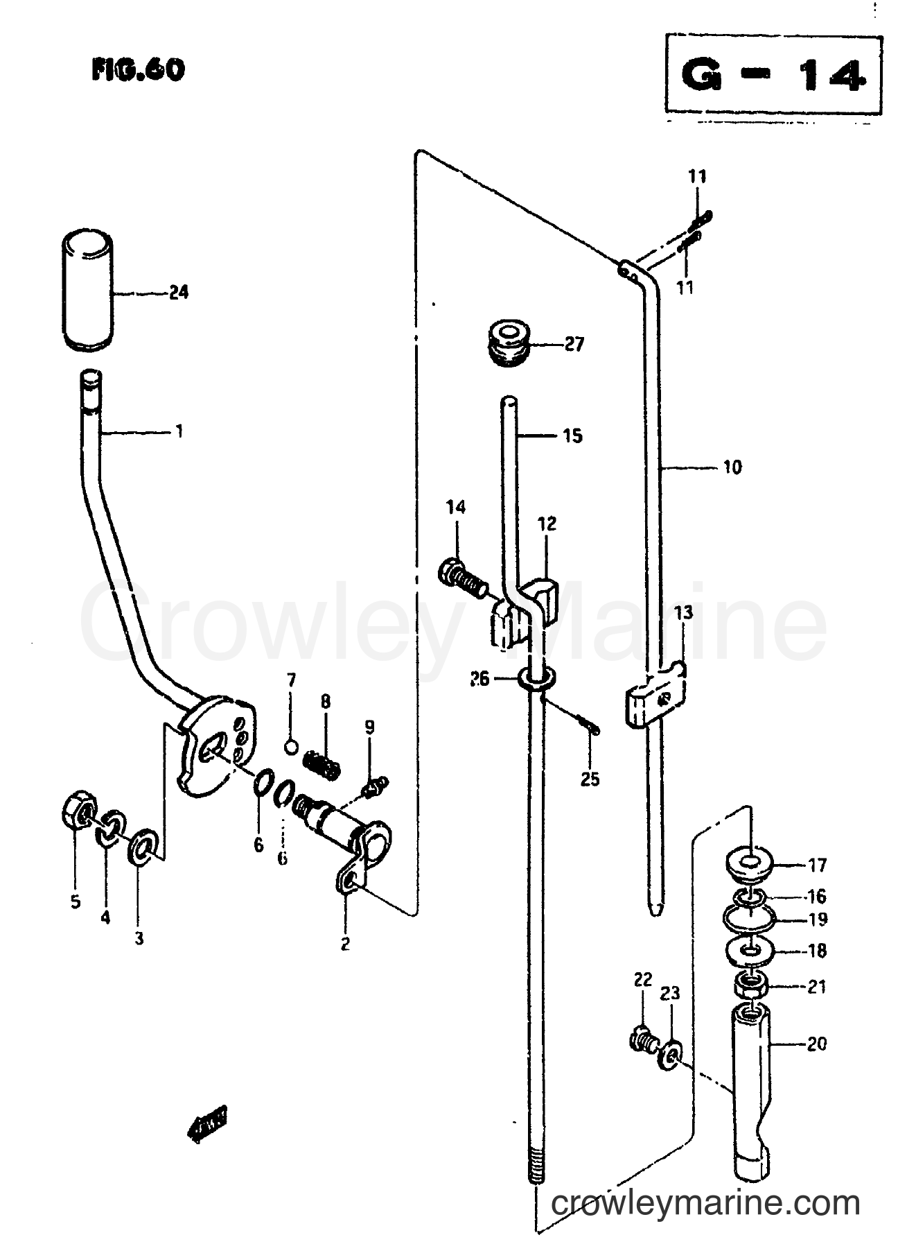 Suzuki Marine DT7.5 - CLUTCH LEVER
