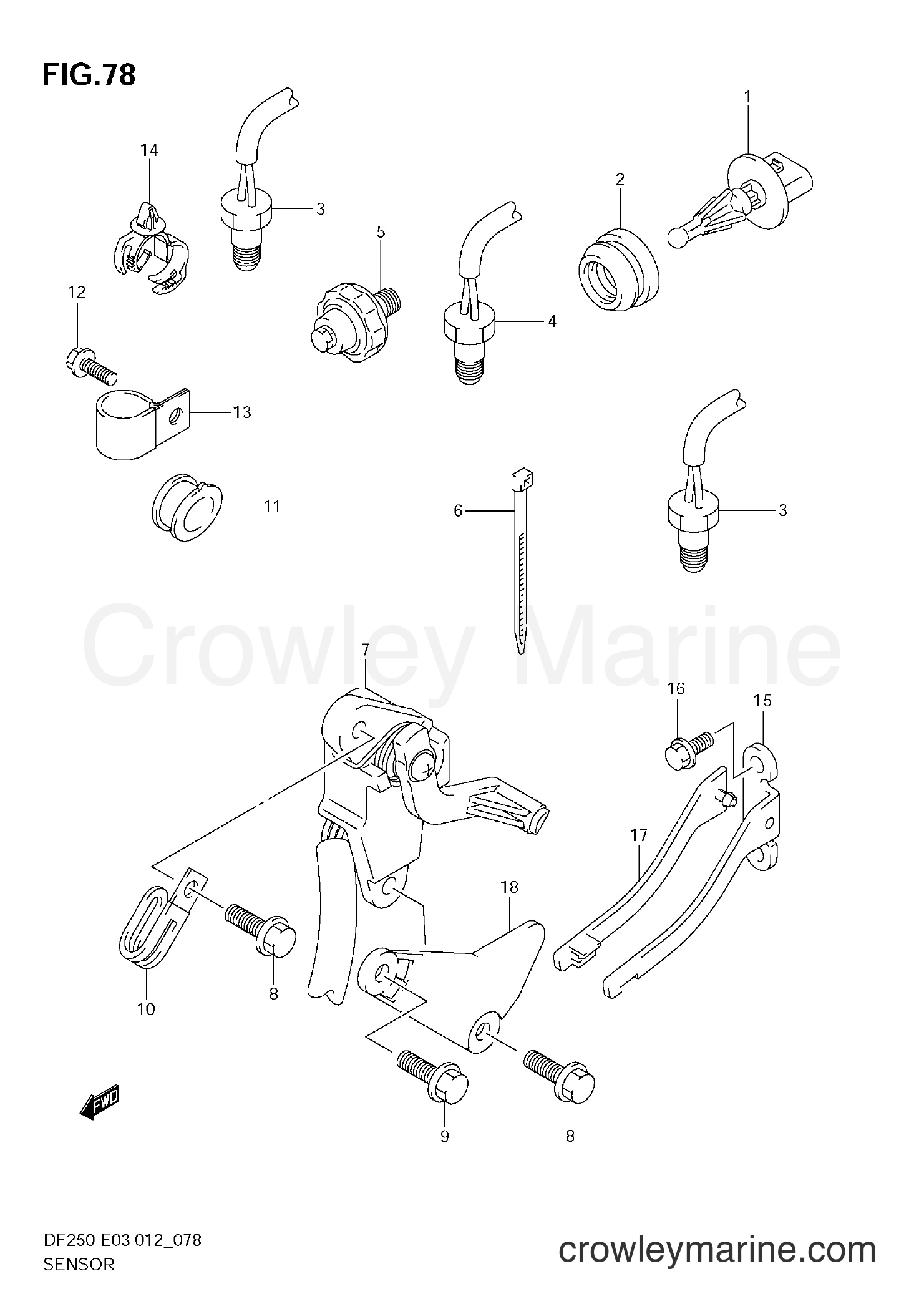 Suzuki Marine DF200 210001~ - SENSOR (DF250ST E3)