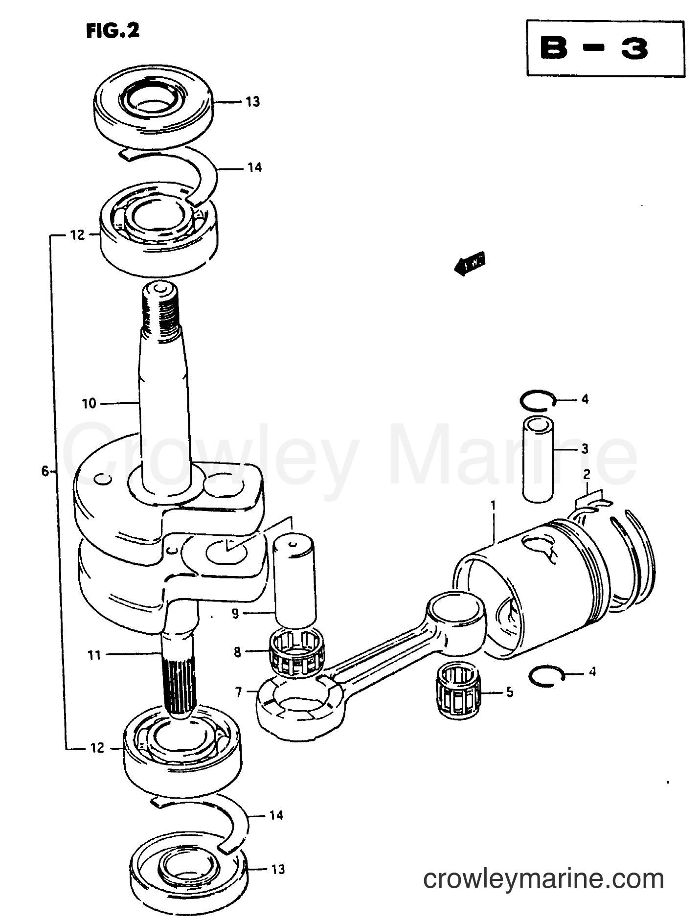 Suzuki Marine DT2 - PISTON / CRANKSHAFT