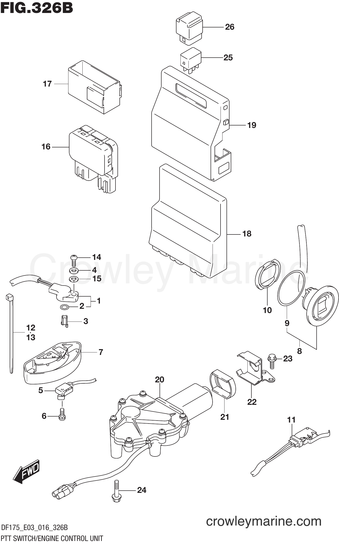 Suzuki Marine DF175TG 610001~ - PTT SWITCH/ENGINE CONTROL UNIT (DF150TG E03)