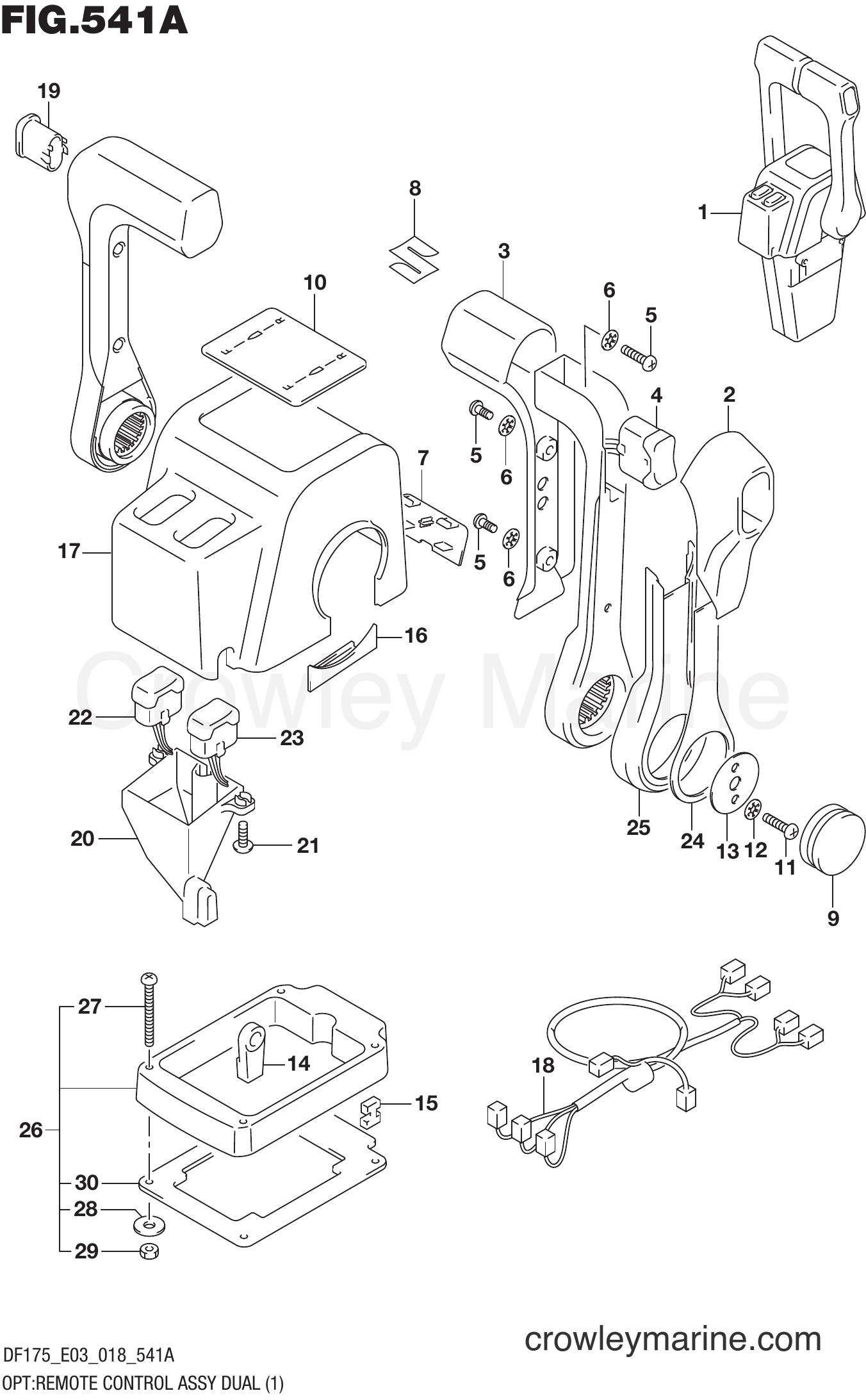 Suzuki Marine DF175T - OPT:REMOTE CONTROL ASSY DUAL (1)