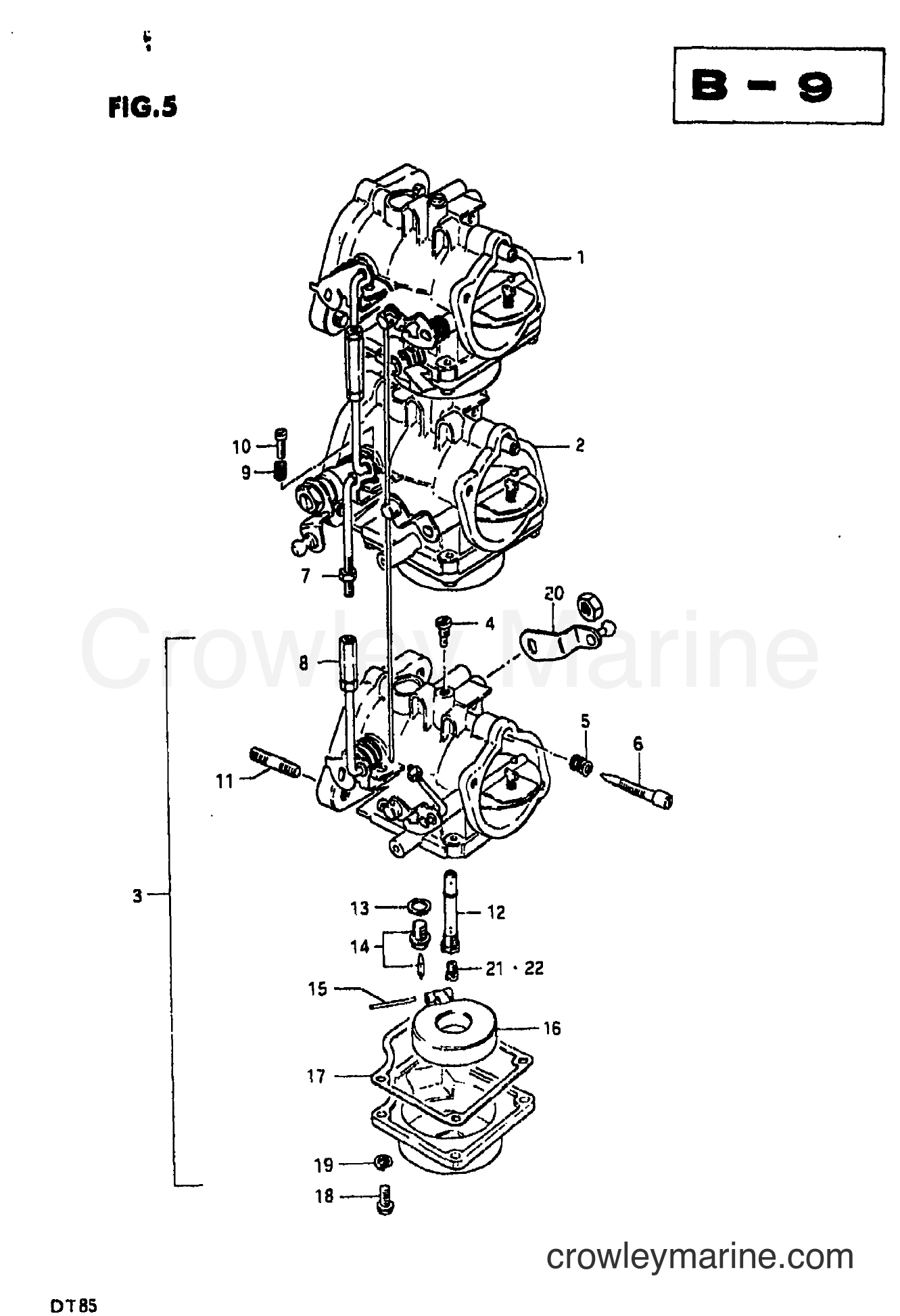 CARBURETOR T 0 1 1980 Two Stroke Outboard 85 DT85 Crowley Marine carburetor-t-0-1-1980-two-stroke-outboard-85-dt85-crowley-marine