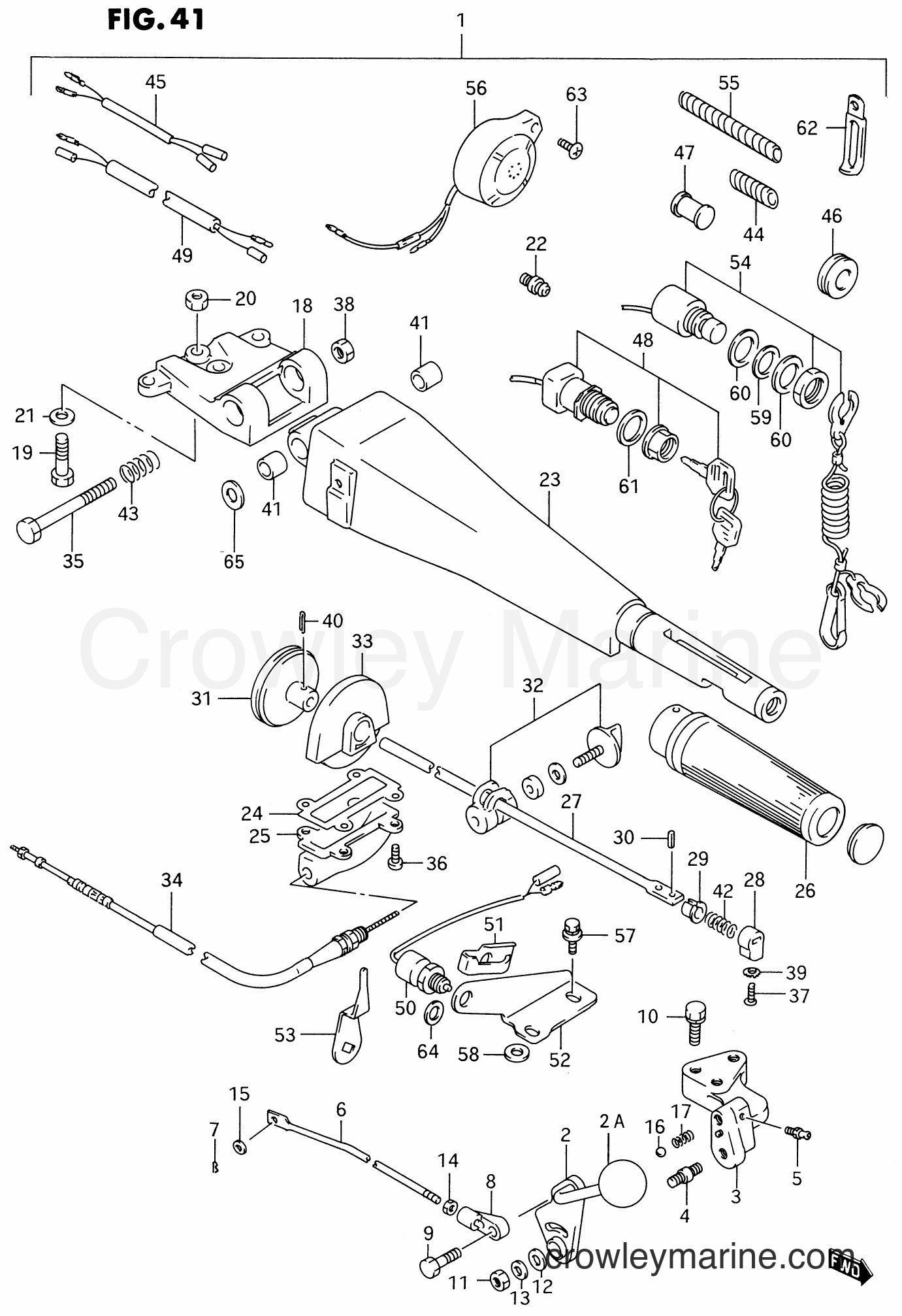 Suzuki Marine DT85 - OPTIONAL : HANDLE (MODEL:96~00)