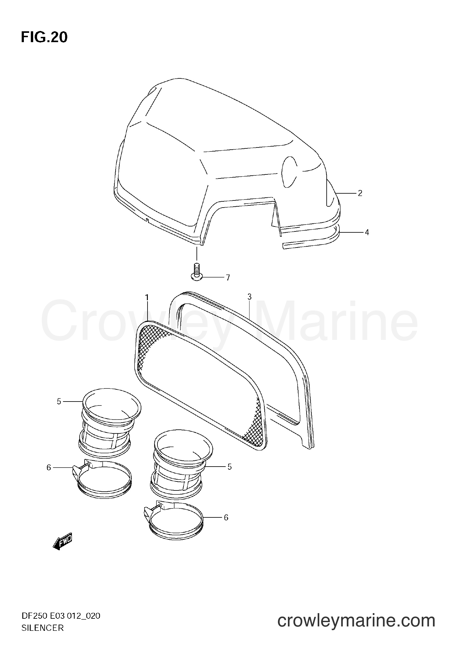 Suzuki Marine DF225 210001~ - SILENCER