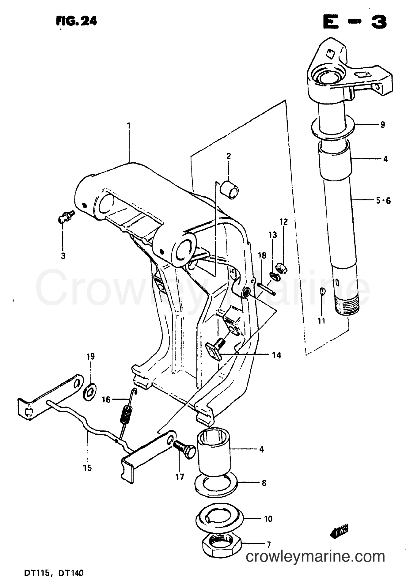 Suzuki Marine DT140 - SWIVEL BRACKET