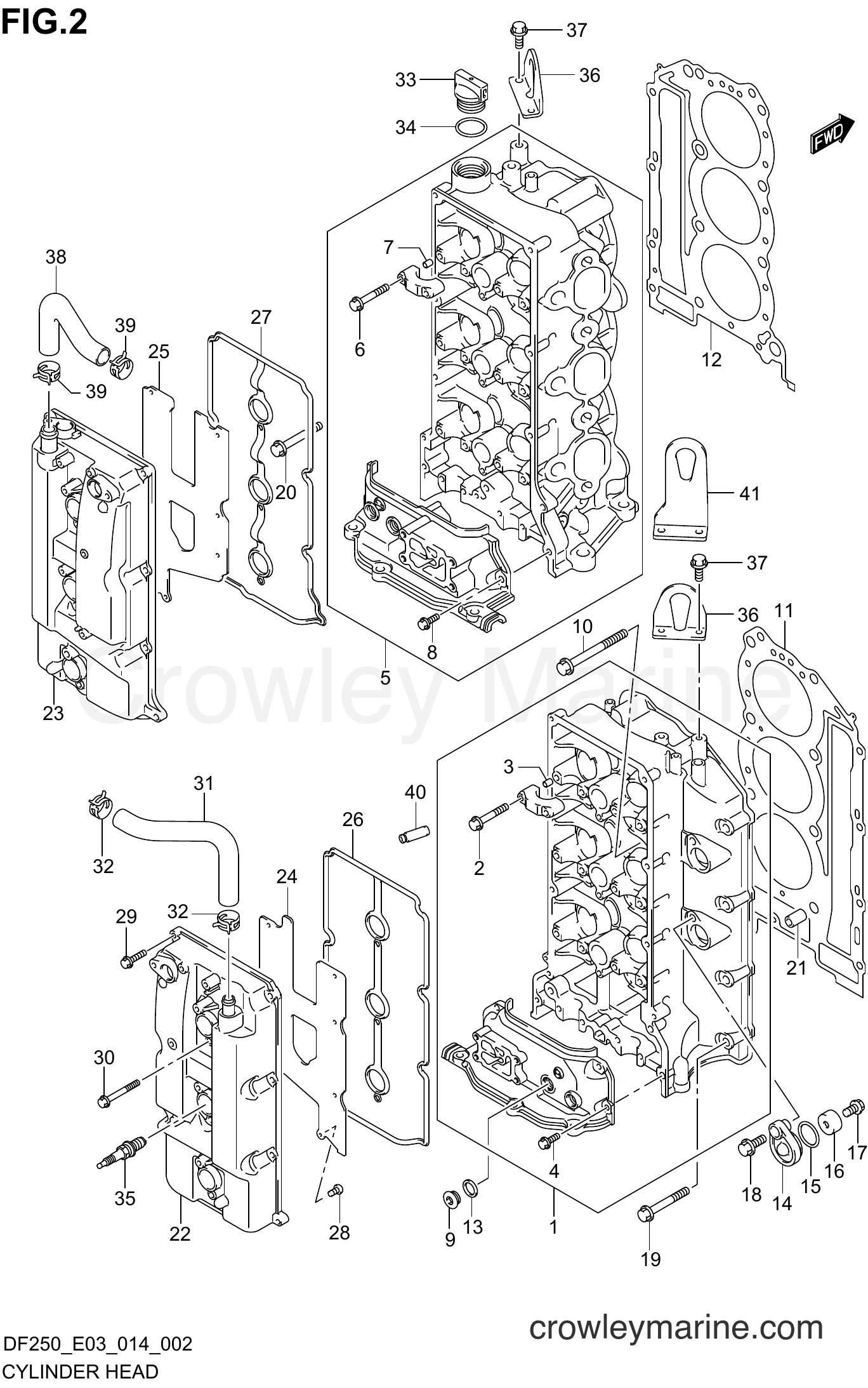 Suzuki Marine DF200 410001~ - CYLINDER HEAD (DF200Z E03)