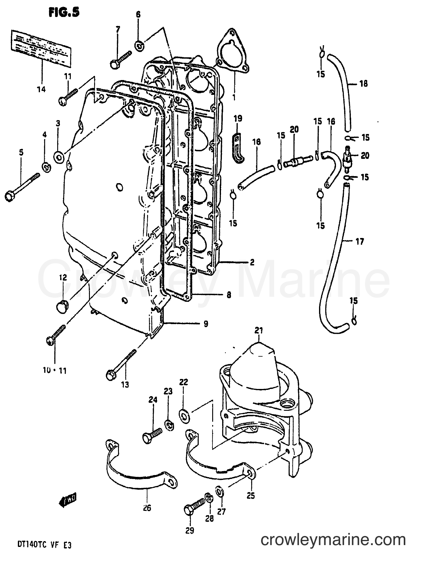 Suzuki Marine DT140 - SILENCER - MOTOR BRACKET