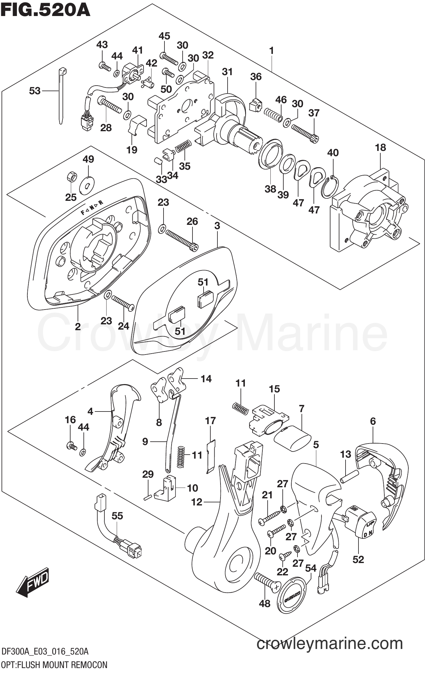 Suzuki Marine DF250AP 610001~ - OPT:FLUSH MOUNT REMOCON