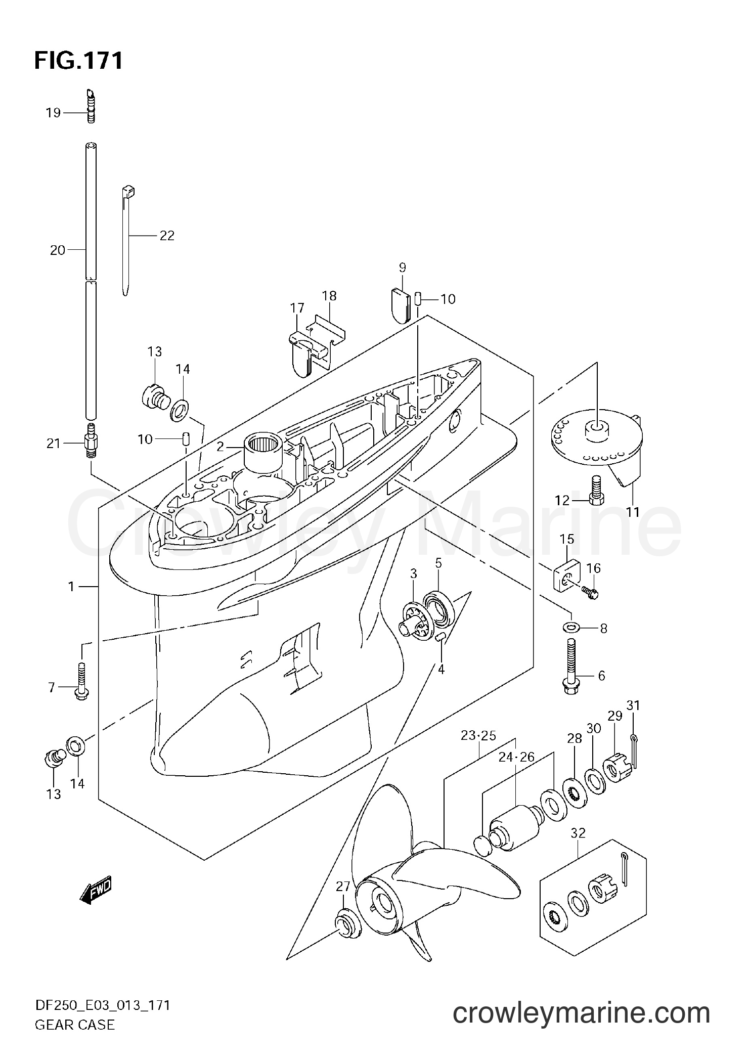 Suzuki Marine DF200 310001~ - GEAR CASE (DF200Z)