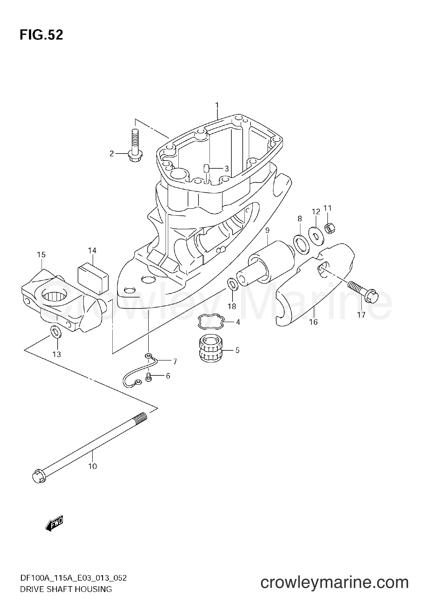 Suzuki Marine DF100A 310001~ - DRIVE SHAFT HOUSING (DF100AT E03)