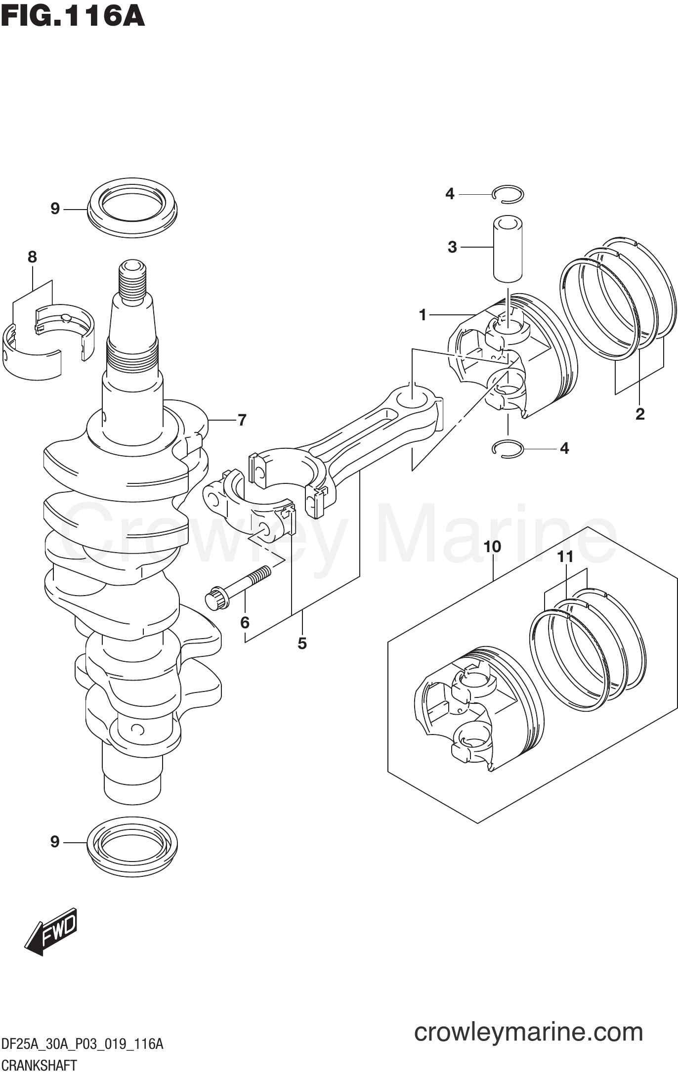 Suzuki Marine DF30AT 910001~ - CRANKSHAFT