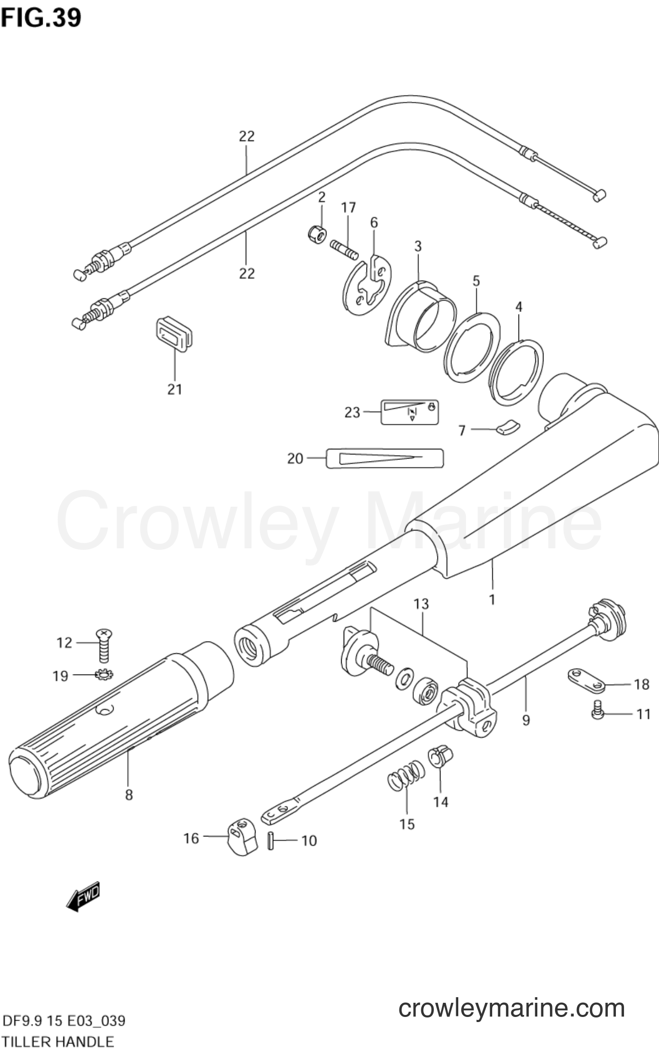 Suzuki Marine DF15 - TILLER HANDLE
