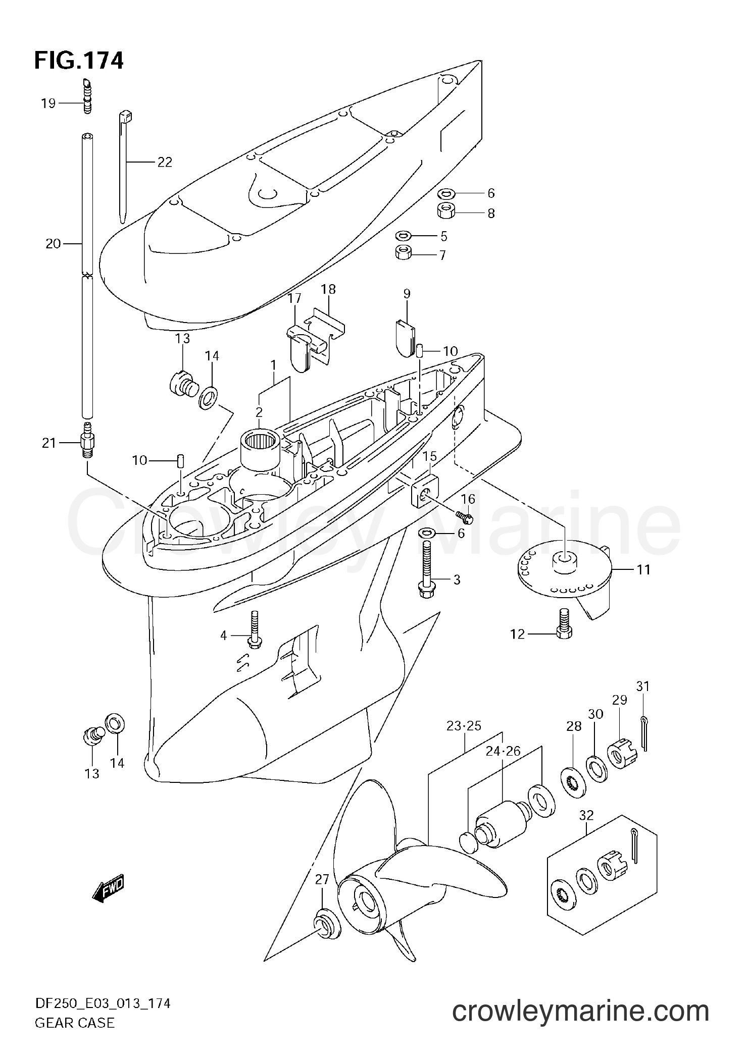 Suzuki Marine DF200 310001~ - GEAR CASE (DF250T)