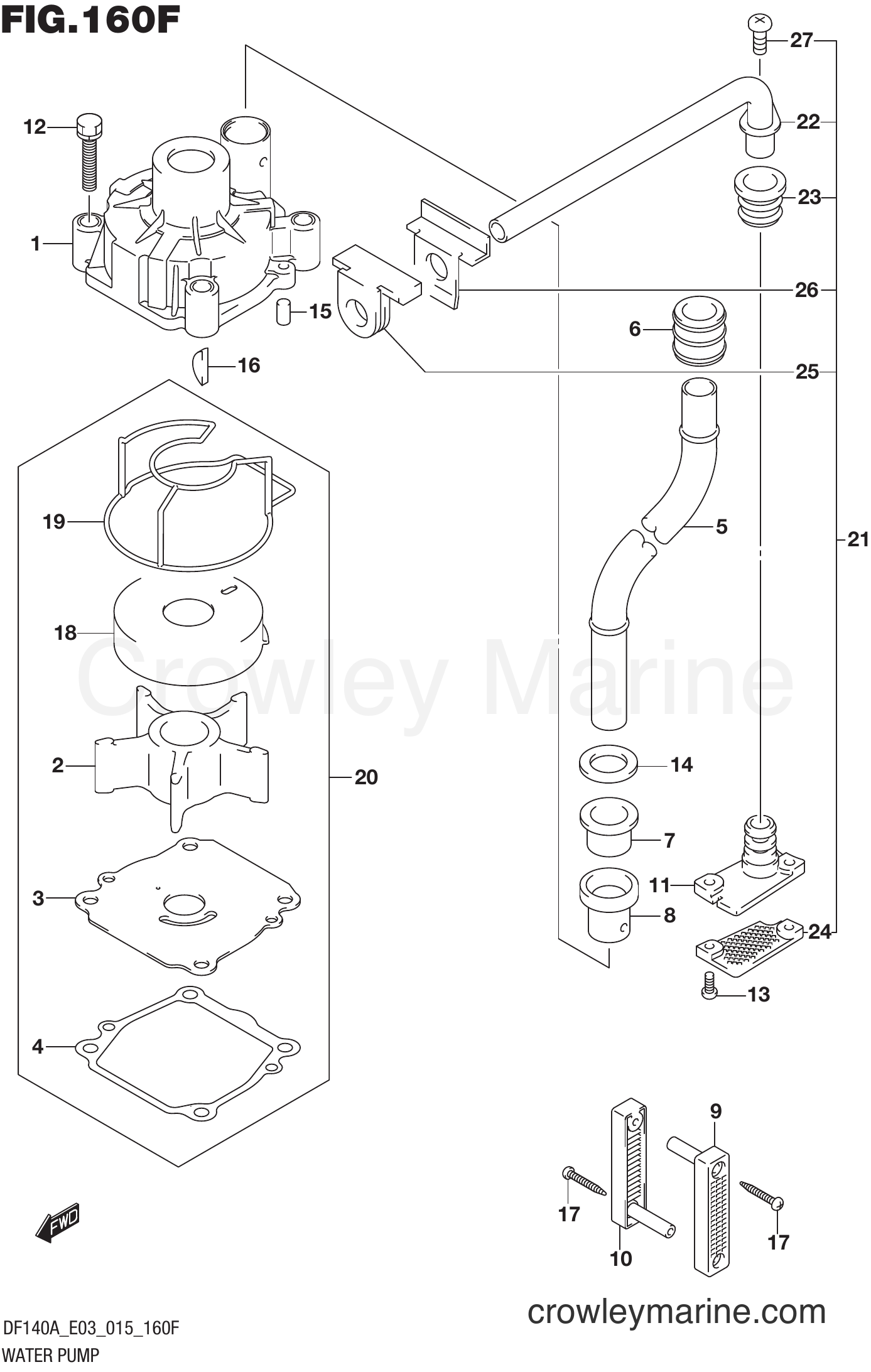Suzuki Marine DF115A 510001~ - WATER PUMP (DF115AST E03)