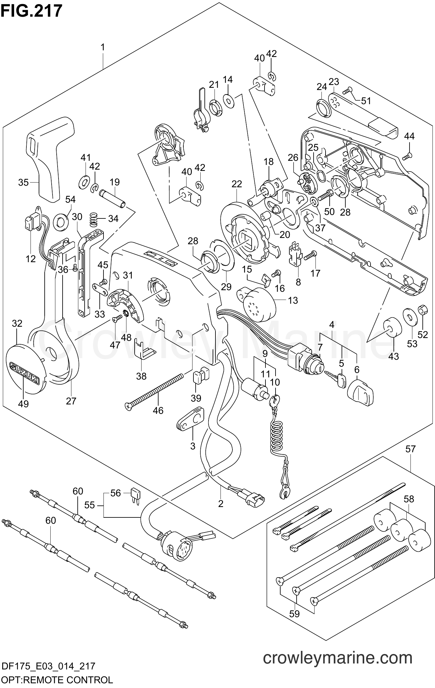 Suzuki Marine DF175T 41001~ - OPT:REMOTE CONTROL (DF175Z E03)