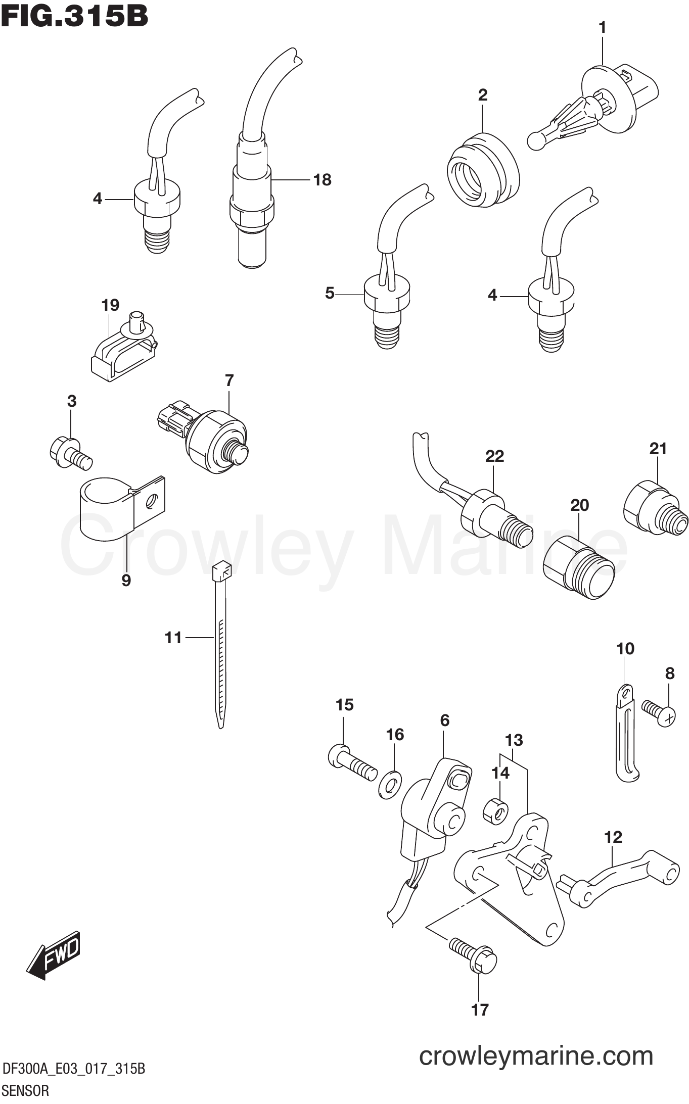 Suzuki Marine DF300AP 710001~ - SENSOR (X,XX) (DF250A E03)