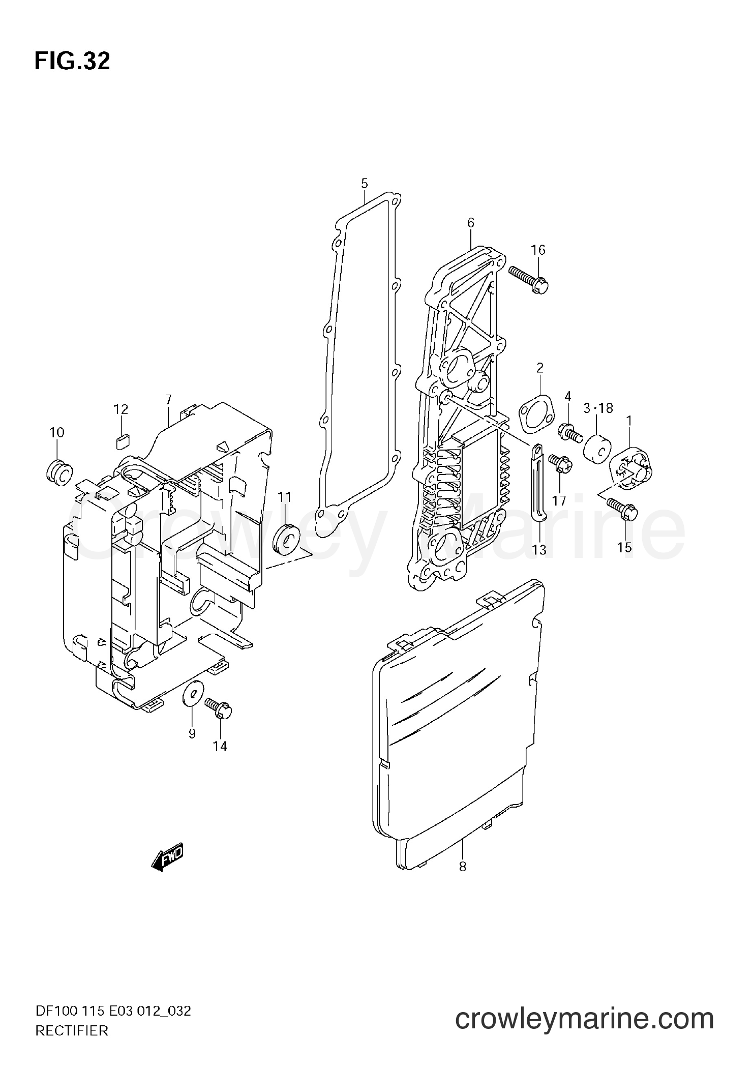 Suzuki Marine DF115 11502F-210001~ - RECTIFIER