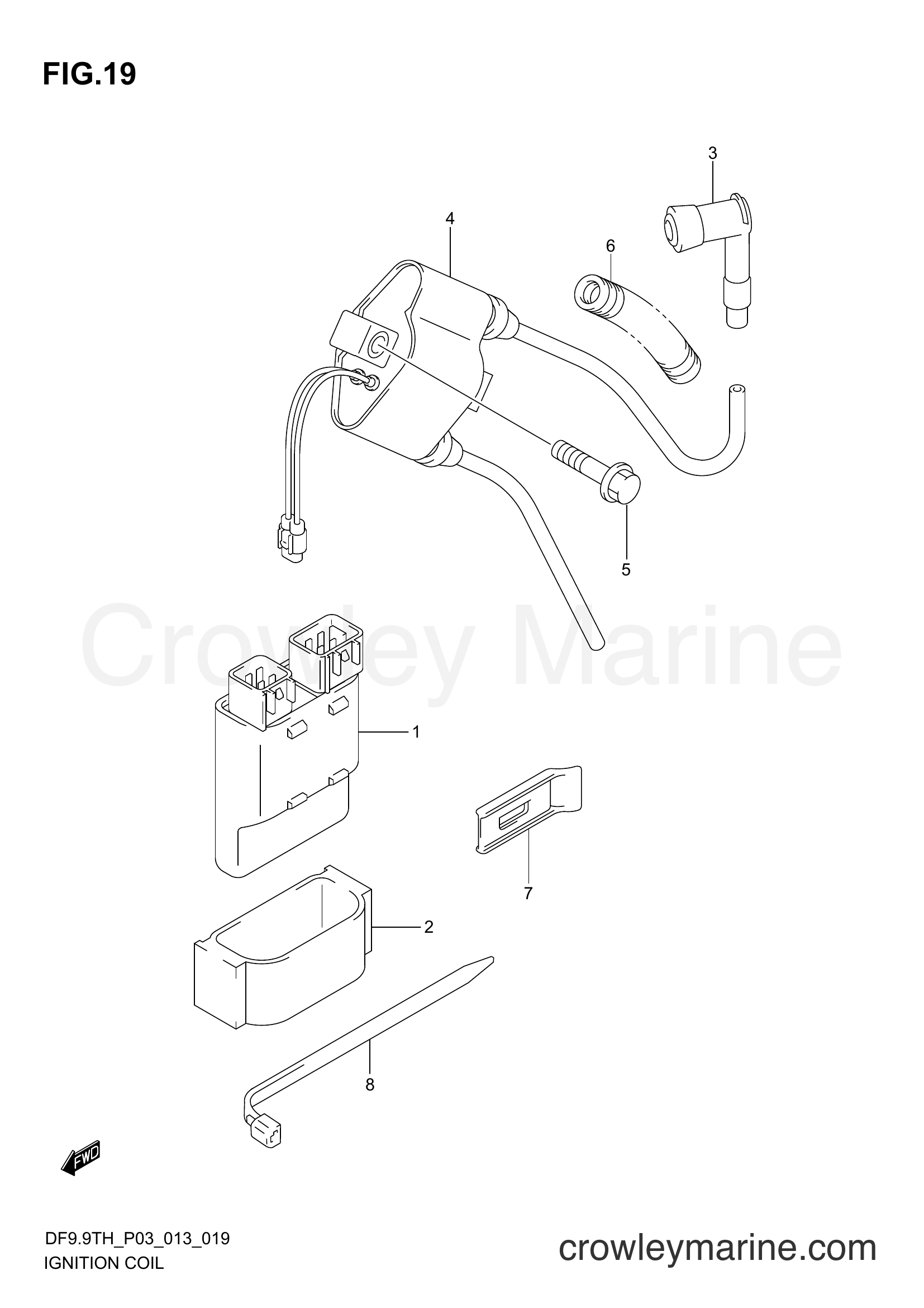 Suzuki Marine DF9.9TH 00993F-310001~ - IGNITION COIL