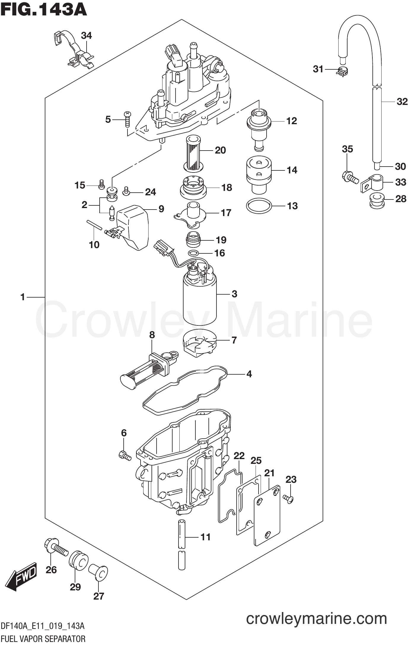 Suzuki Marine DF140AZ 910001~ - FUEL VAPOR SEPARATOR (E11)(E03)