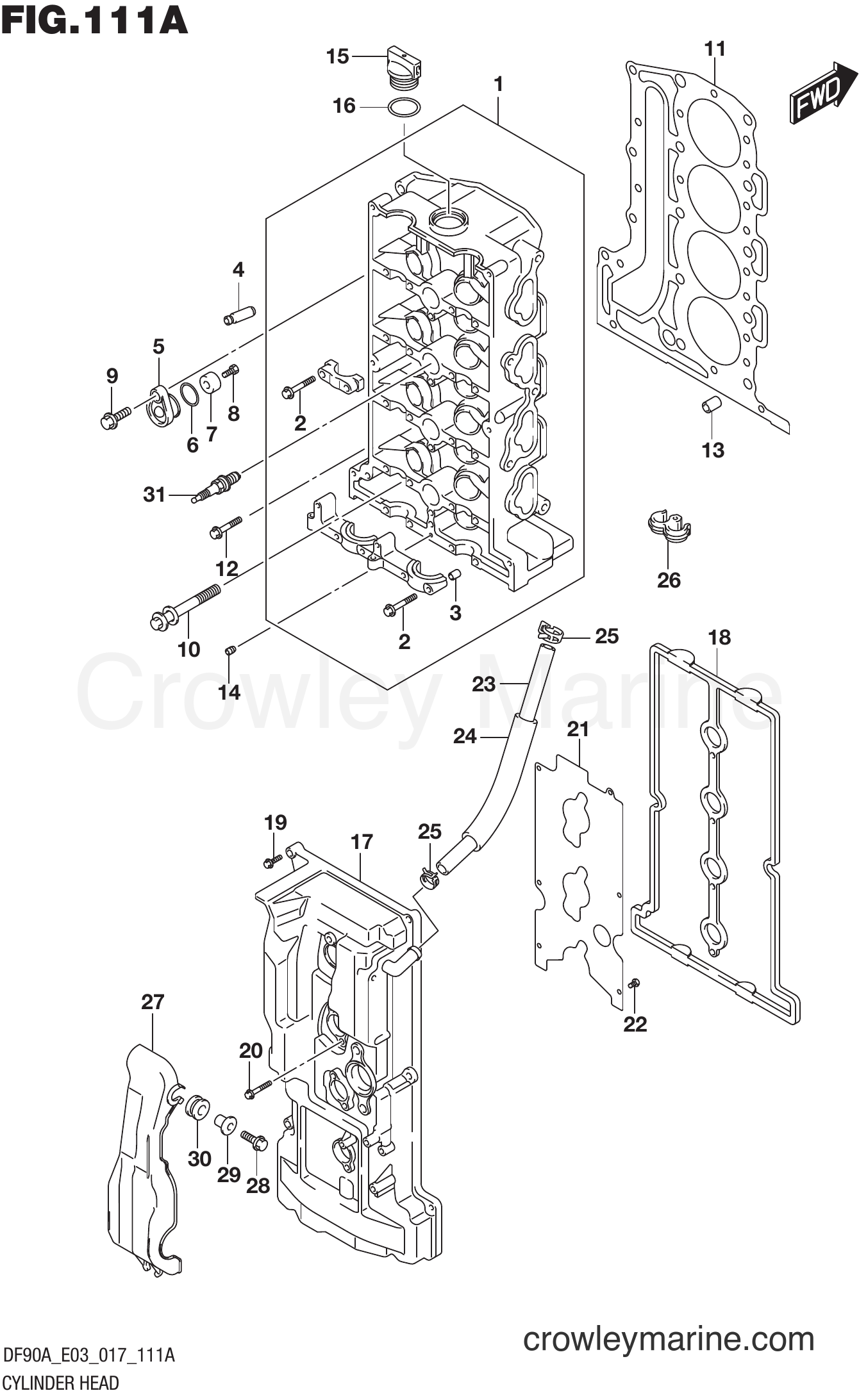 Suzuki Marine DF90A 710001~ - CYLINDER HEAD