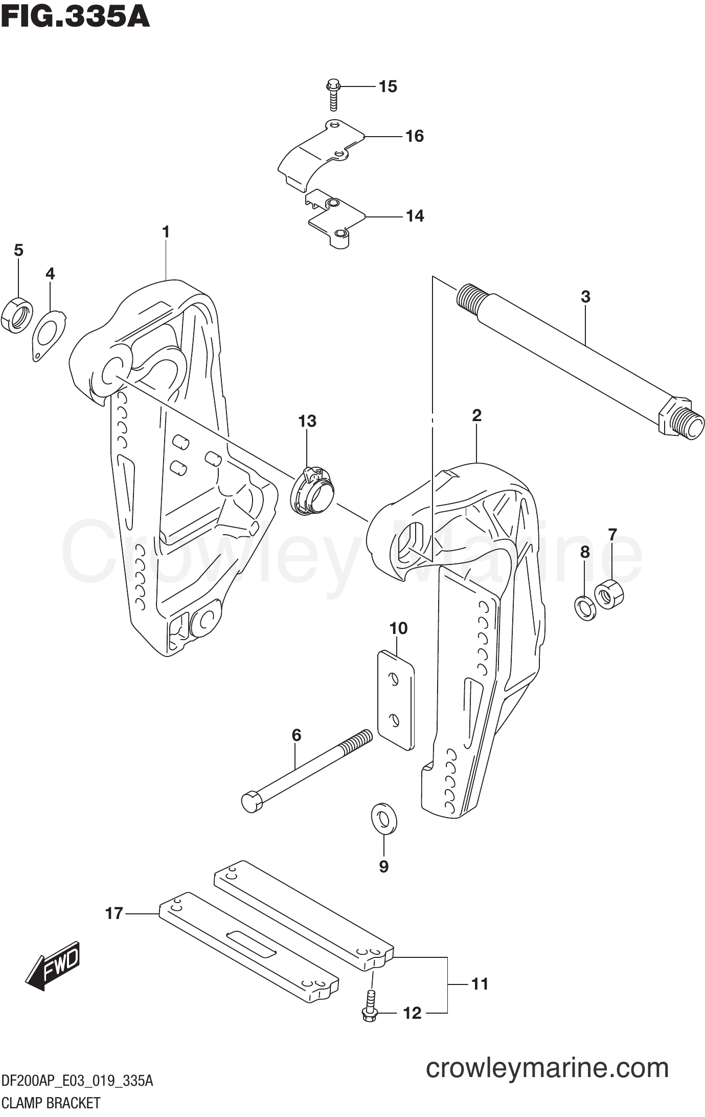 Suzuki Marine DF200AP 910001~ - CLAMP BRACKET