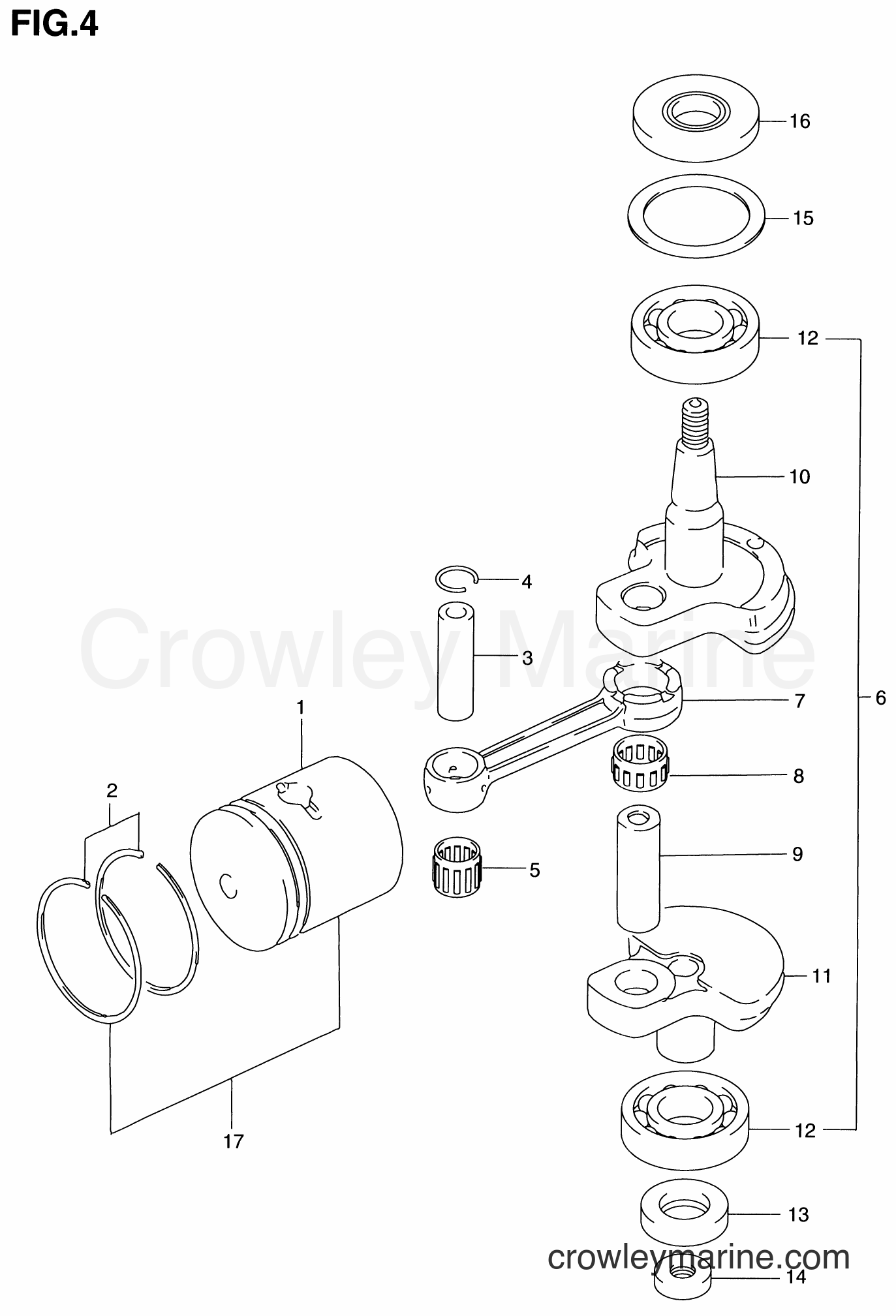 Suzuki Marine DT4 - CRANKSHAFT (DT5Y)