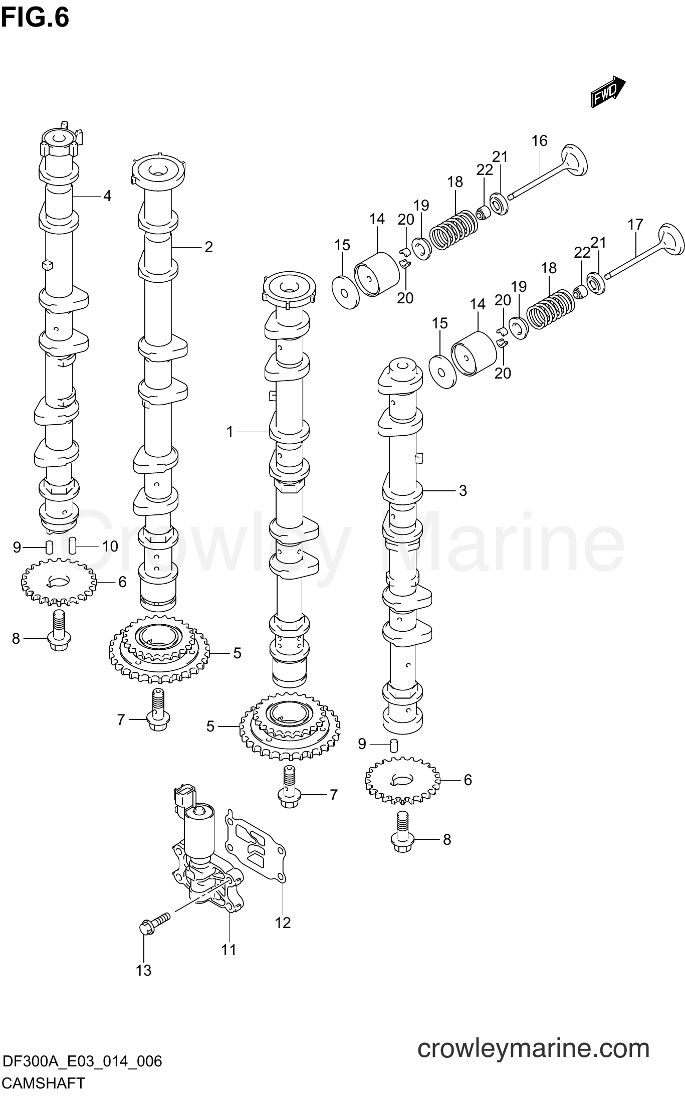 Suzuki Marine DF300AP 410001~ - CAMSHAFT